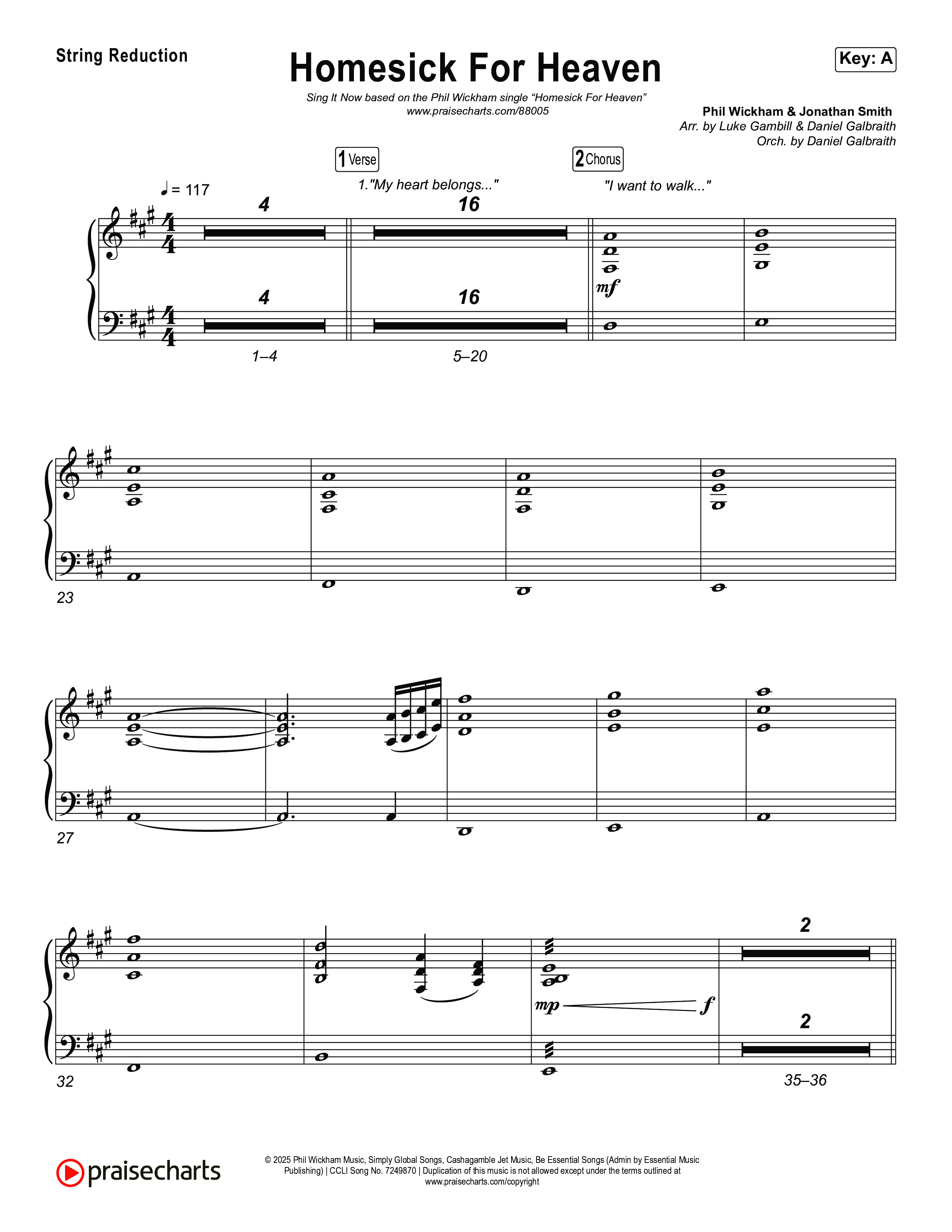 Homesick For Heaven (Sing It Now) String Reduction (Phil Wickham / Arr. Luke Gambill)