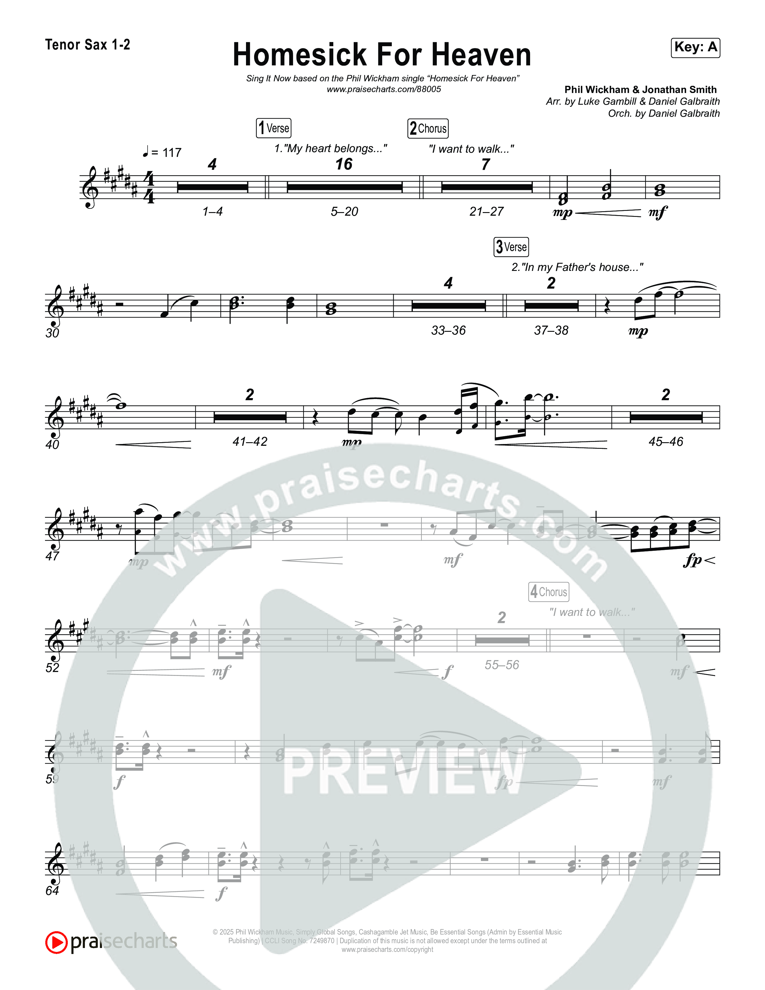 Homesick For Heaven (Sing It Now) Sax Pack (Phil Wickham / Arr. Luke Gambill)