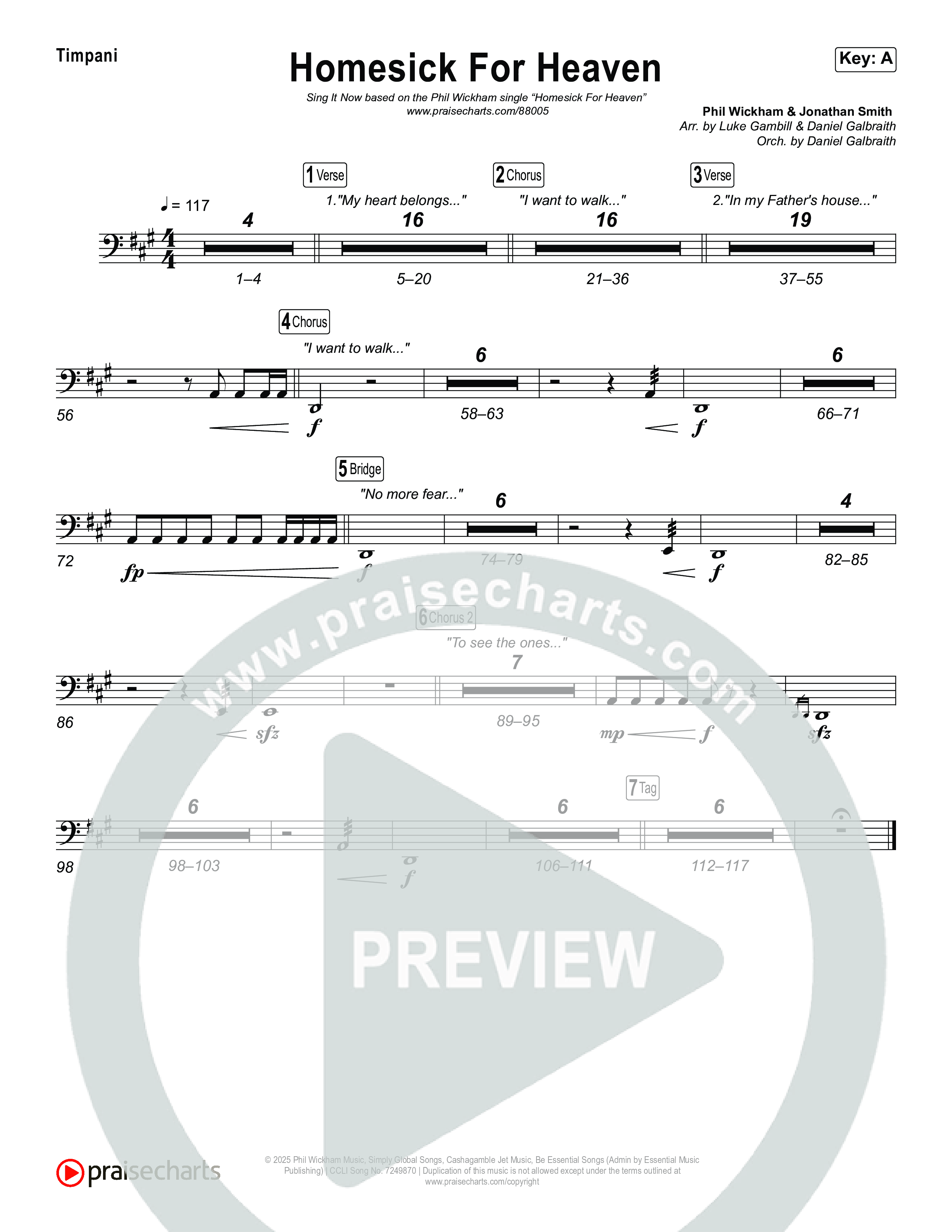 Homesick For Heaven (Sing It Now) Timpani (Phil Wickham / Arr. Luke Gambill)