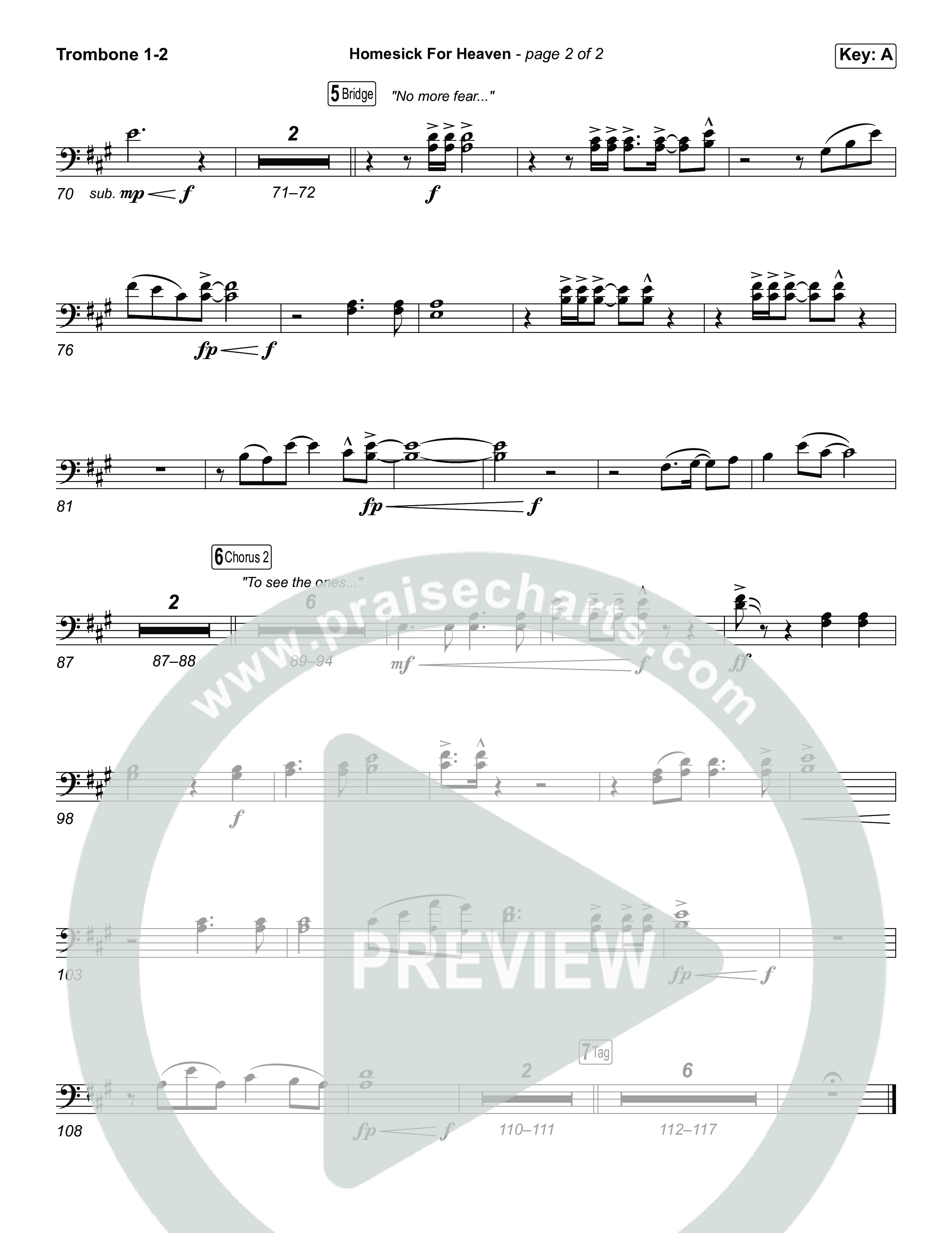 Homesick For Heaven (Sing It Now) Trombone 1/2 (Phil Wickham / Arr. Luke Gambill)