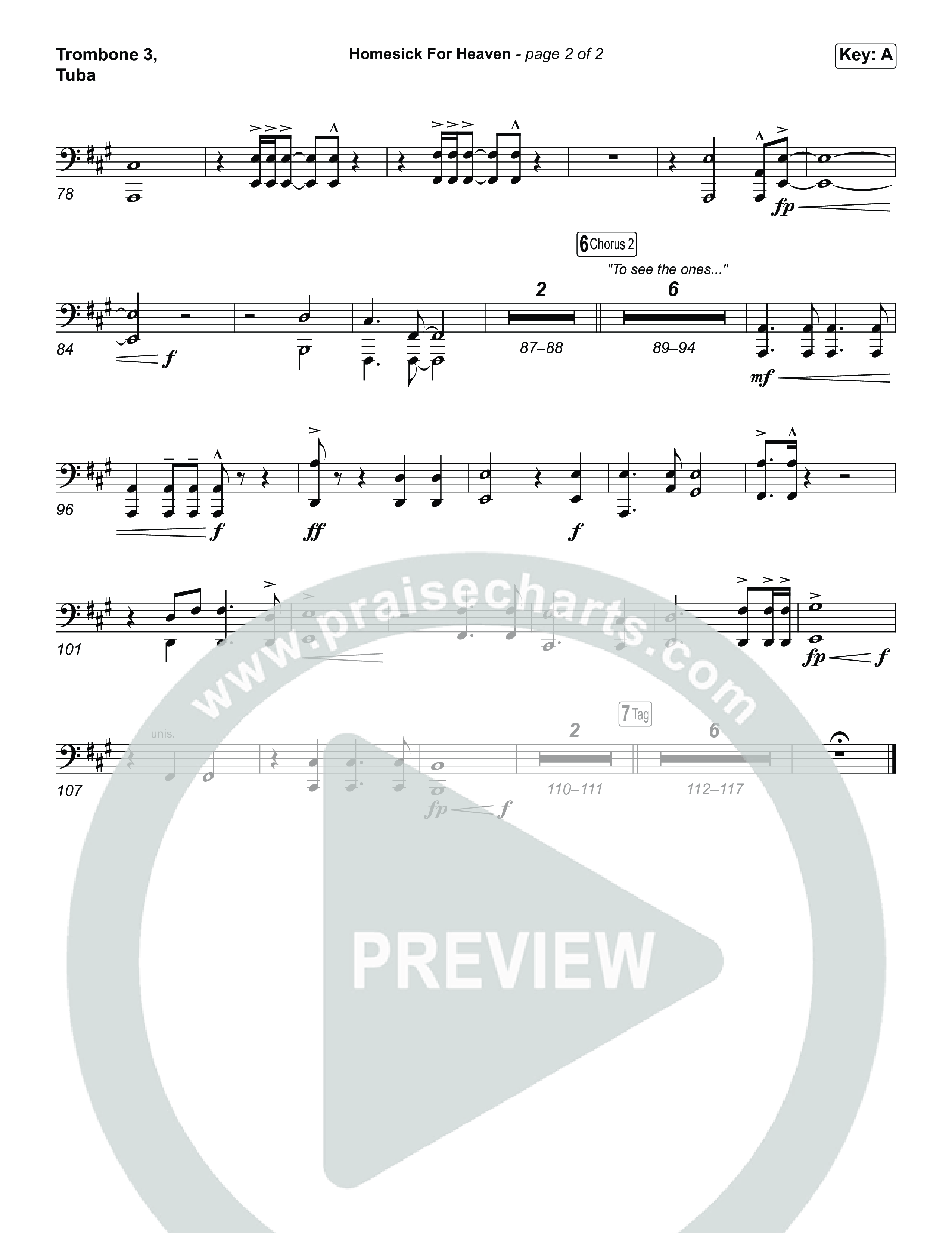 Homesick For Heaven (Sing It Now) Trombone 3/Tuba (Phil Wickham / Arr. Luke Gambill)