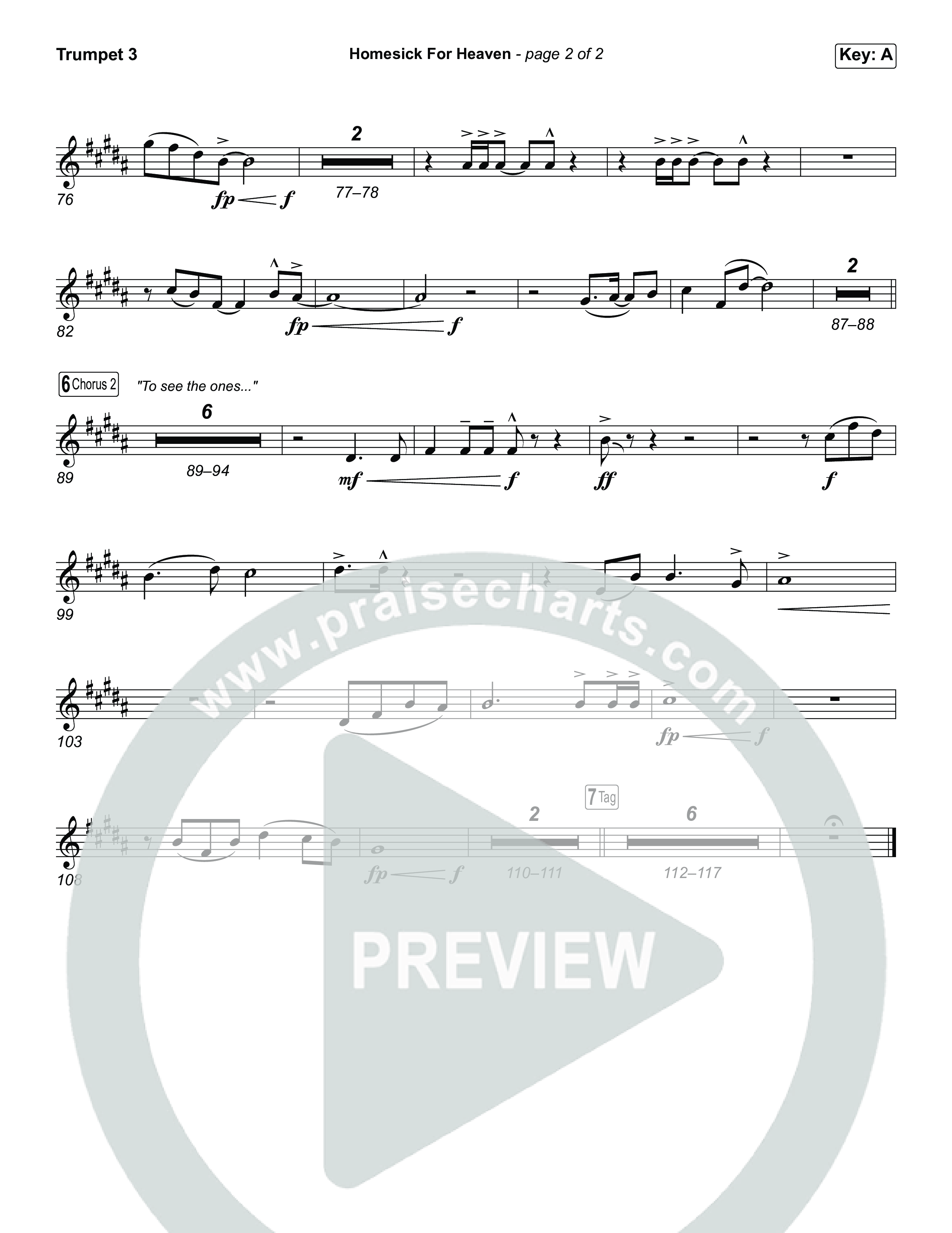 Homesick For Heaven (Sing It Now) Trumpet 3 (Phil Wickham / Arr. Luke Gambill)