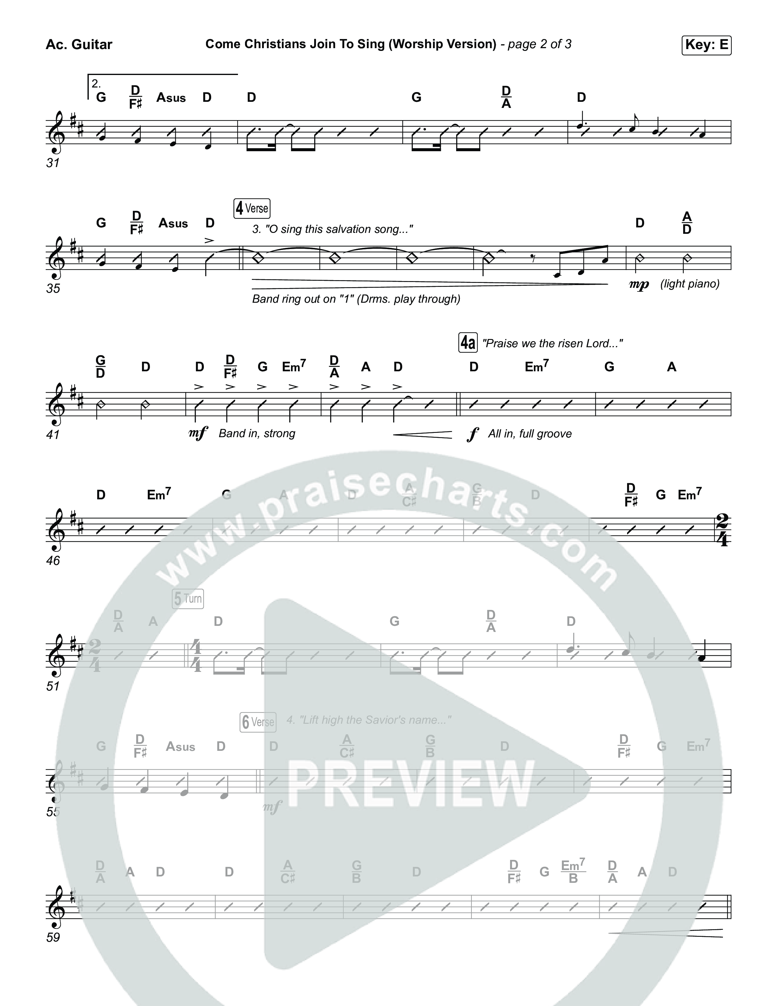 Come Christians Join To Sing (Choral Anthem SATB) Acoustic Guitar (Matt Papa / Matt Boswell / Keith & Kristyn Getty / Sing! / Arr. Luke Gambill)