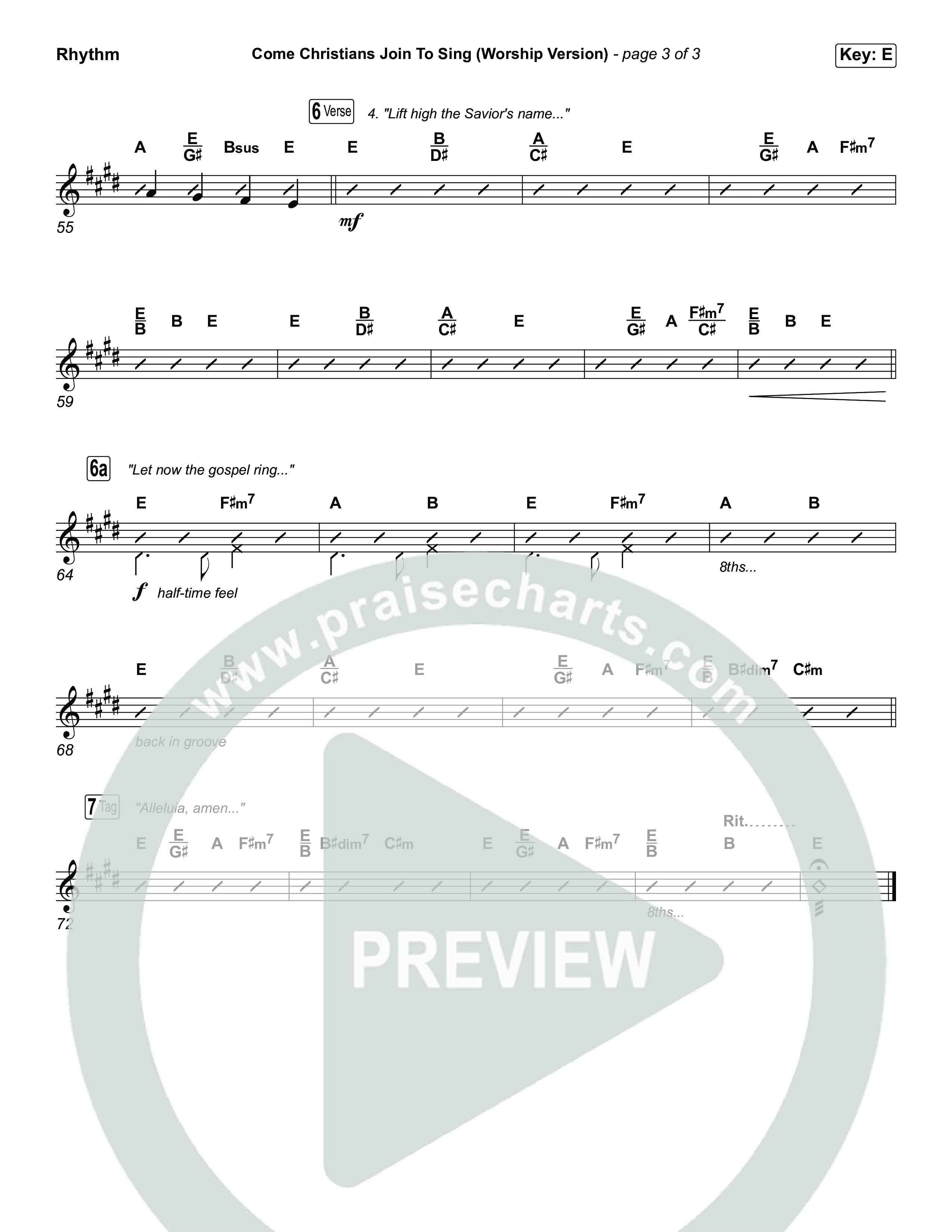 Come Christians Join To Sing (Choral Anthem SATB) Rhythm Pack (Matt Papa / Matt Boswell / Keith & Kristyn Getty / Sing! / Arr. Luke Gambill)