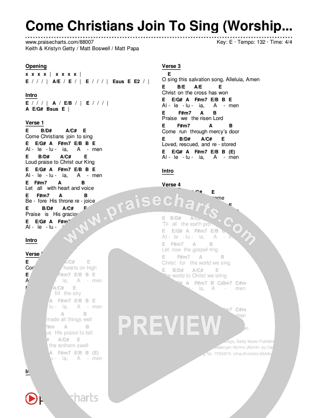 Come Christians Join To Sing (Worship Choir/SAB) Chords & Lyrics (Matt Papa / Matt Boswell / Keith & Kristyn Getty / Sing! / Arr. Luke Gambill)