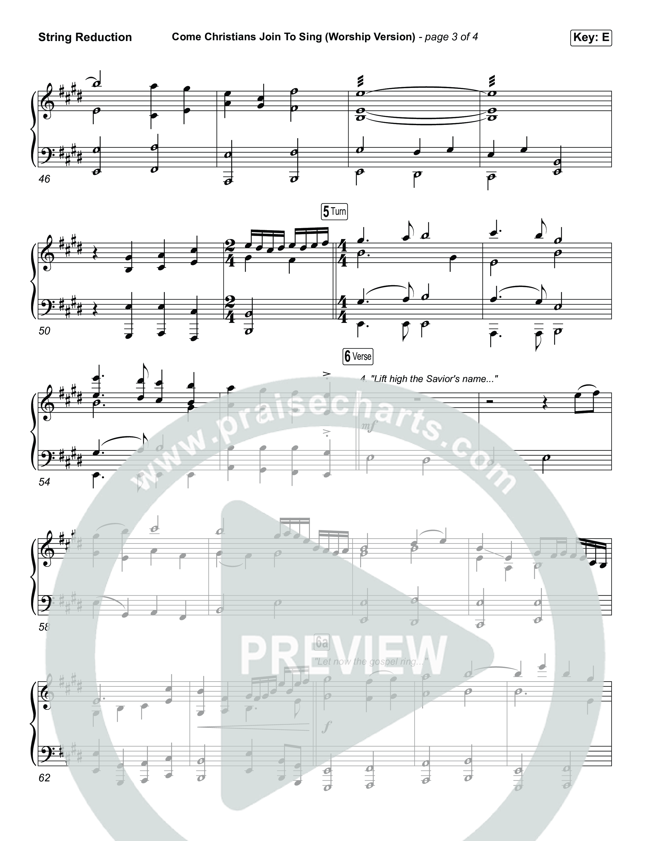 Come Christians Join To Sing (Unison/2-Part) String Reduction (Matt Papa / Matt Boswell / Keith & Kristyn Getty / Sing! / Arr. Luke Gambill)