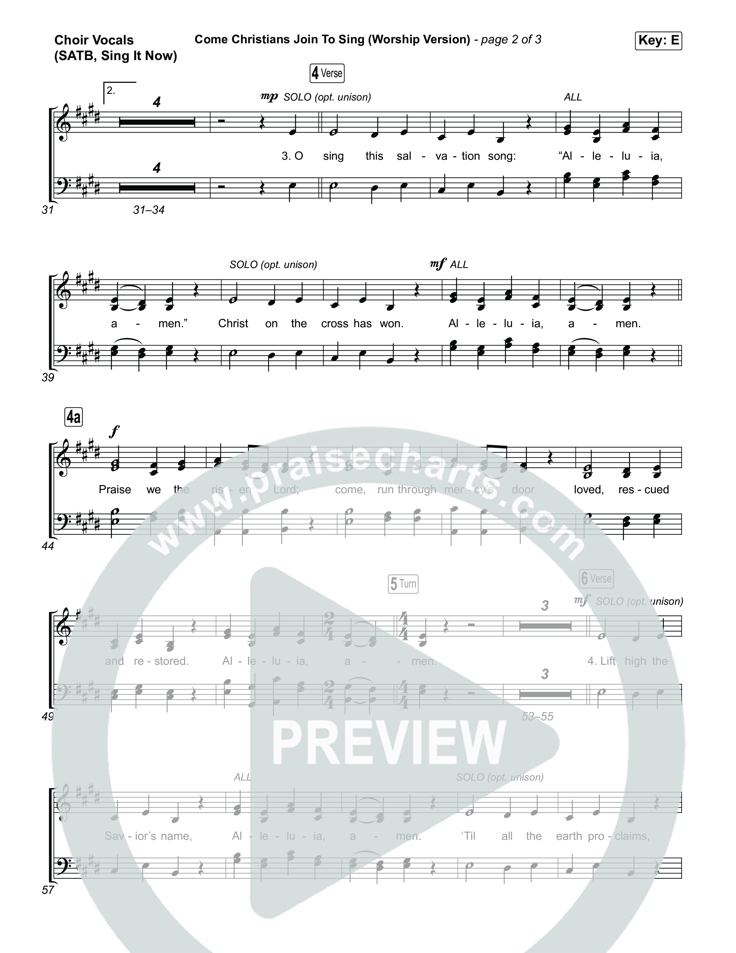 Come Christians Join To Sing (Sing It Now) Choir Sheet (SATB) (Matt Papa / Matt Boswell / Keith & Kristyn Getty / Sing! / Arr. Luke Gambill)