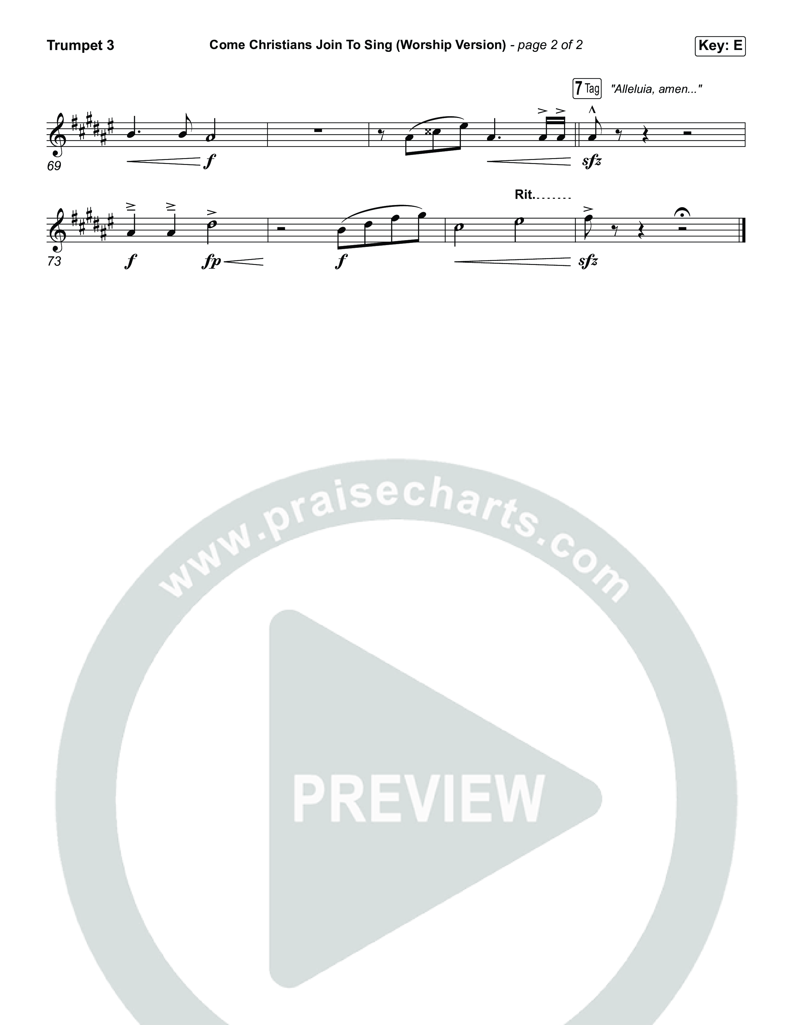 Come Christians Join To Sing (Sing It Now) Trumpet 3 (Matt Papa / Matt Boswell / Keith & Kristyn Getty / Sing! / Arr. Luke Gambill)