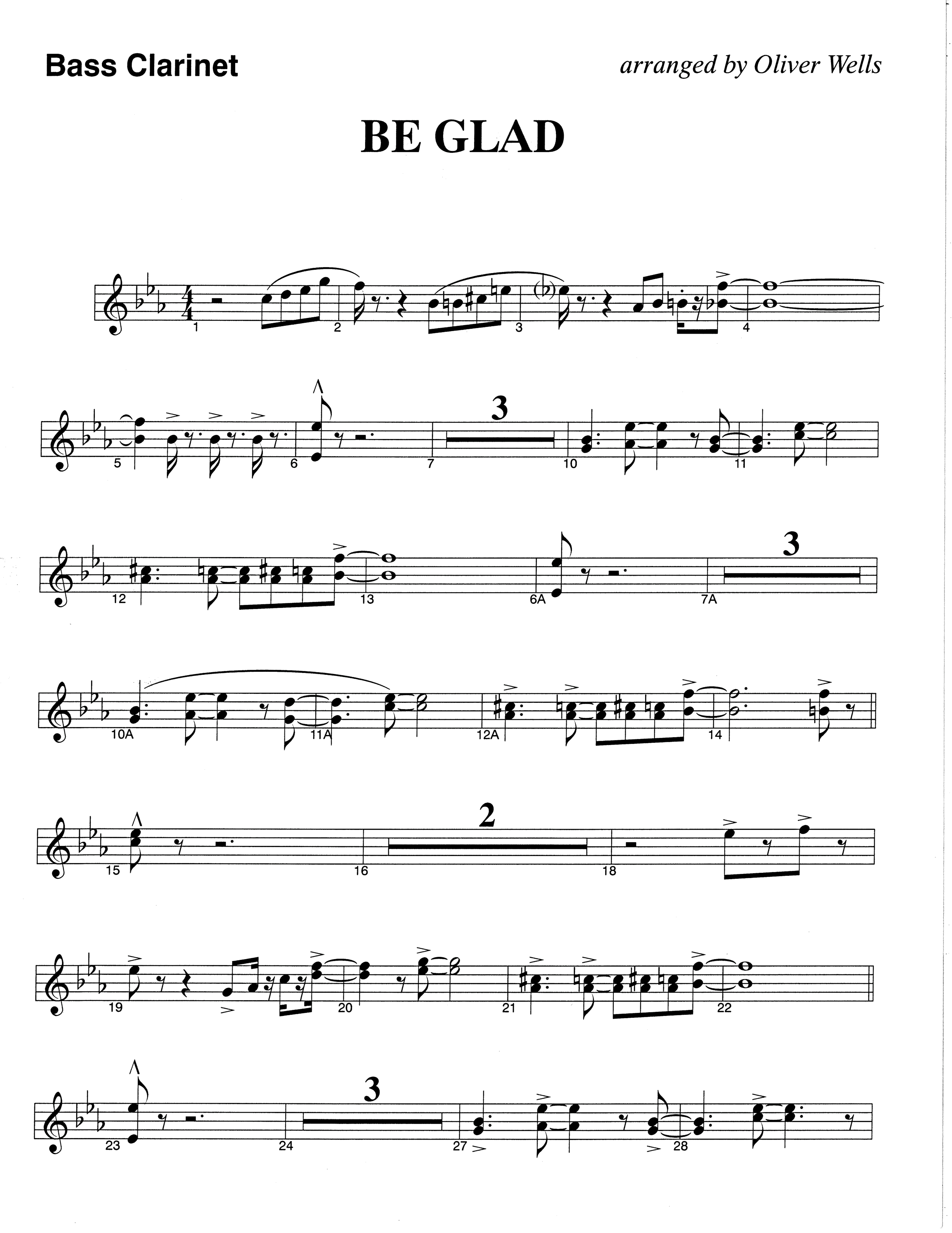 Be Glad (Choral Anthem SATB) Bass Clarinet (The Brooklyn Tabernacle Choir / Arr. Carol Cymbala)