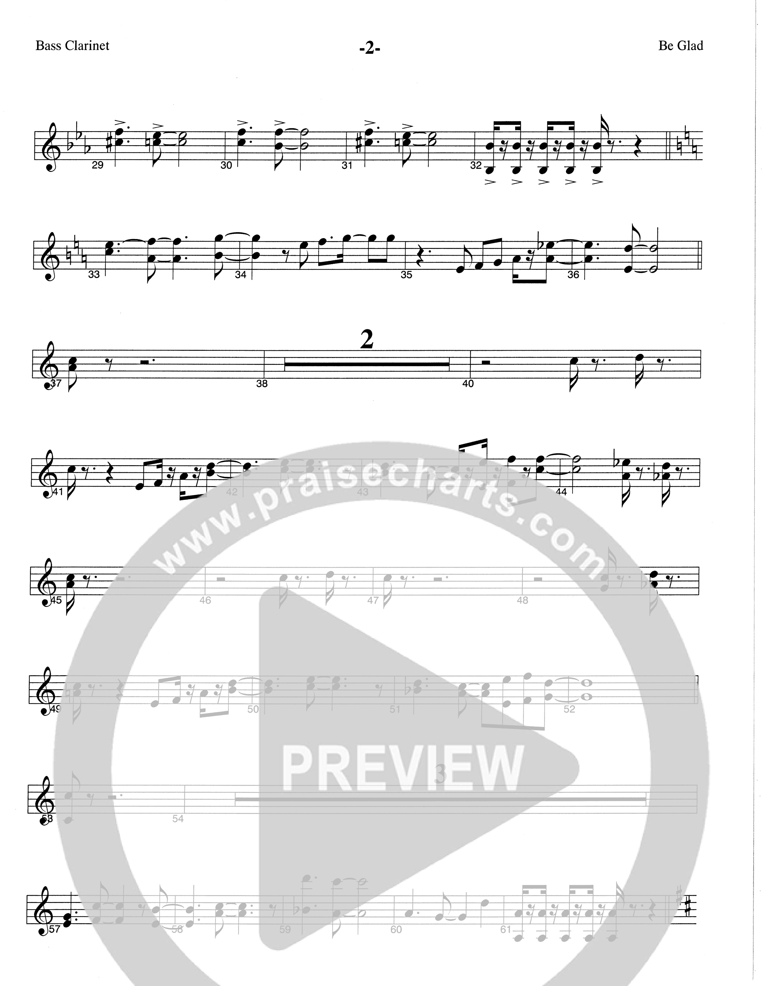 Be Glad (Choral Anthem SATB) Bass Clarinet (The Brooklyn Tabernacle Choir / Arr. Carol Cymbala)
