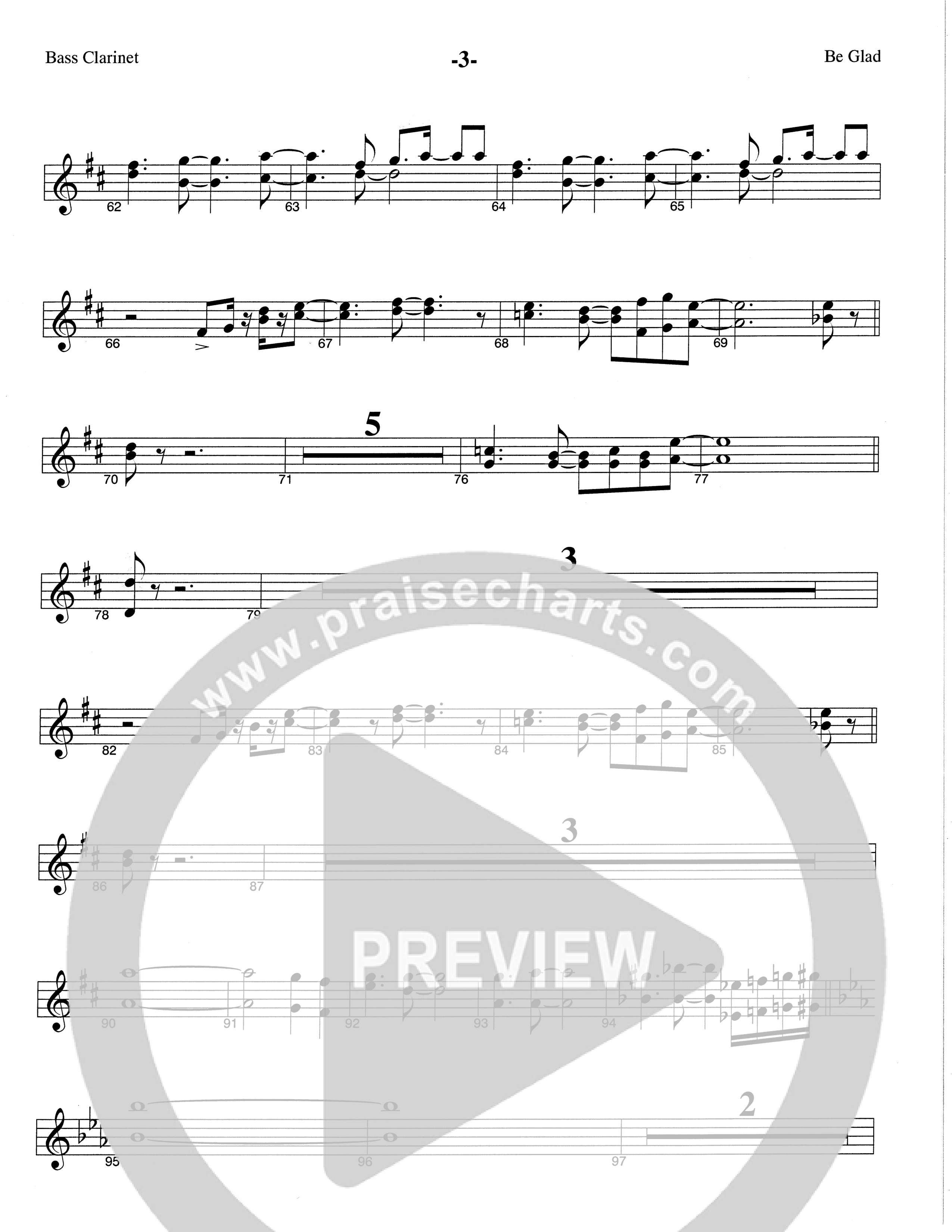 Be Glad (Choral Anthem SATB) Bass Clarinet (The Brooklyn Tabernacle Choir / Arr. Carol Cymbala)