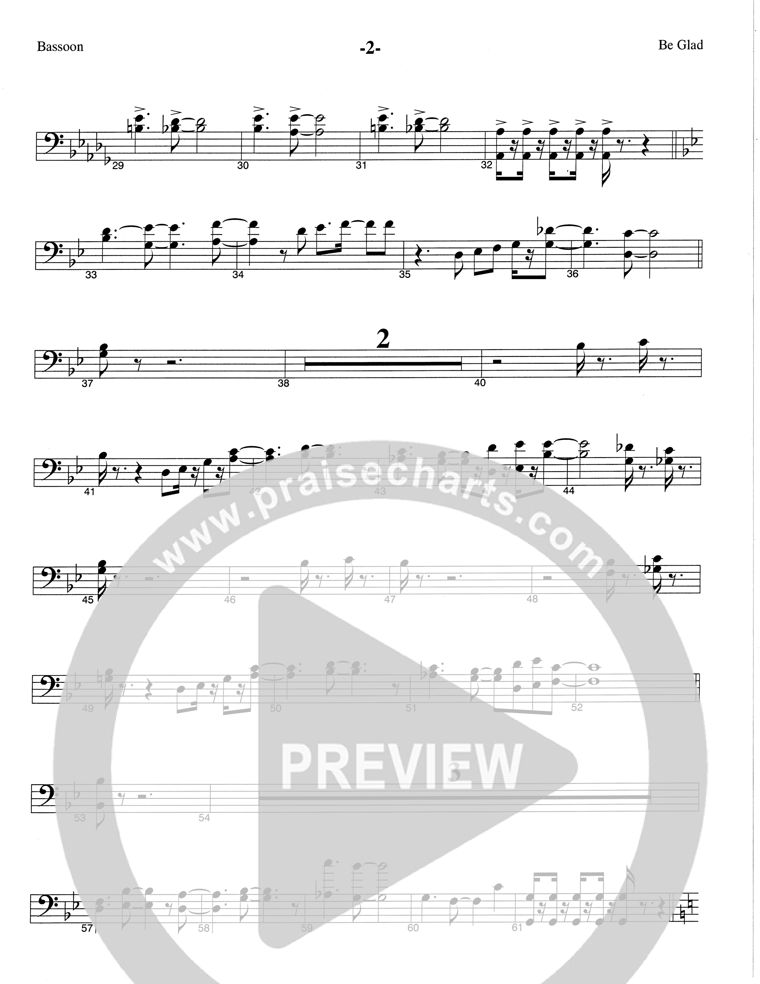 Be Glad (Choral Anthem SATB) Bassoon (The Brooklyn Tabernacle Choir / Arr. Carol Cymbala)