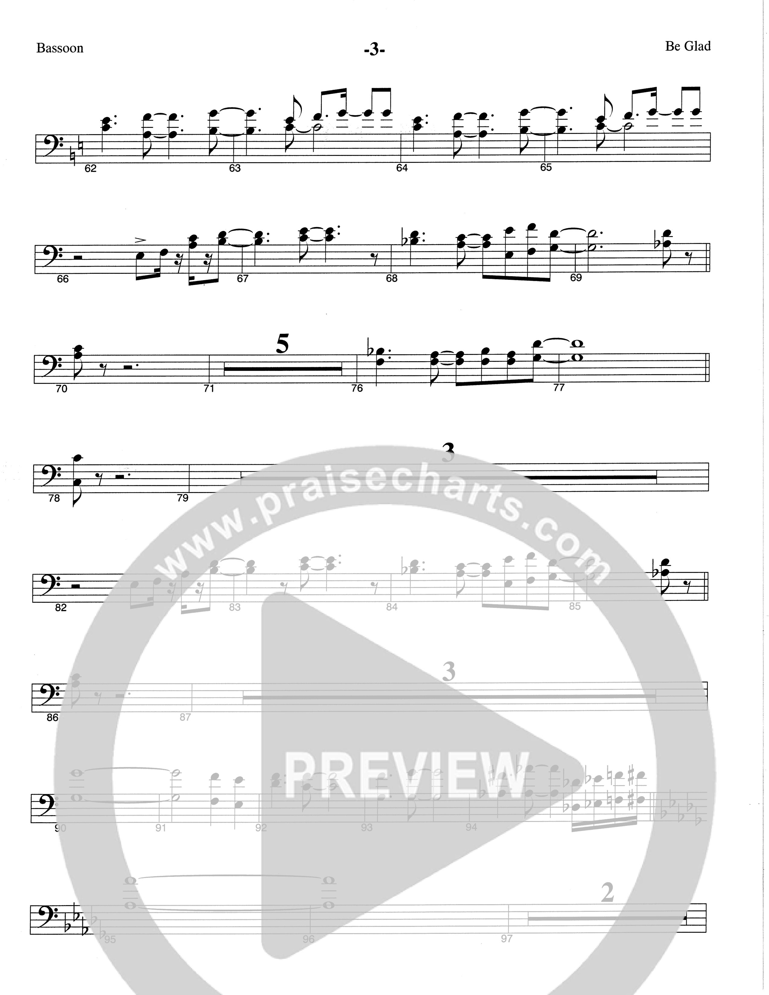 Be Glad (Choral Anthem SATB) Bassoon (The Brooklyn Tabernacle Choir / Arr. Carol Cymbala)