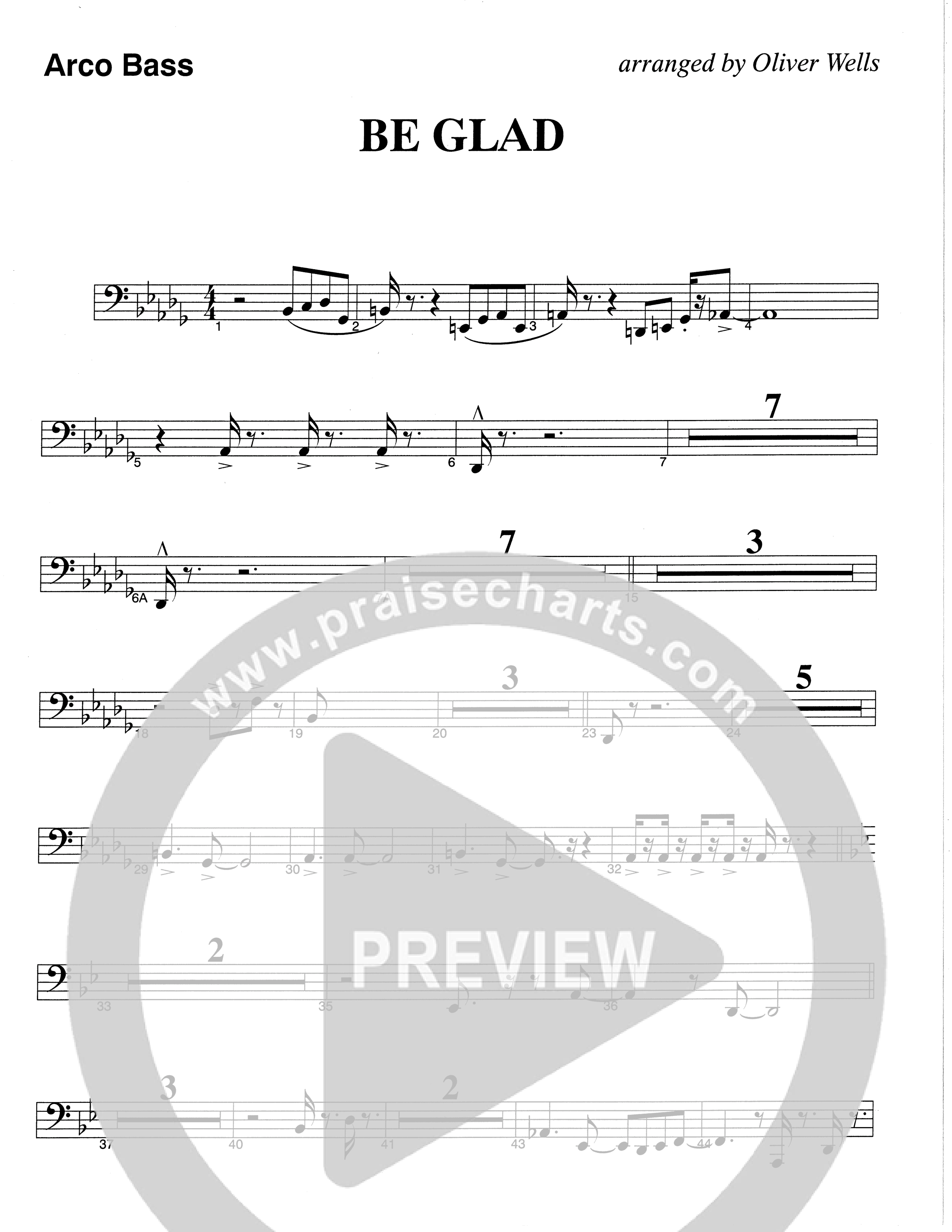 Be Glad (Choral Anthem SATB) Double Bass (The Brooklyn Tabernacle Choir / Arr. Carol Cymbala)