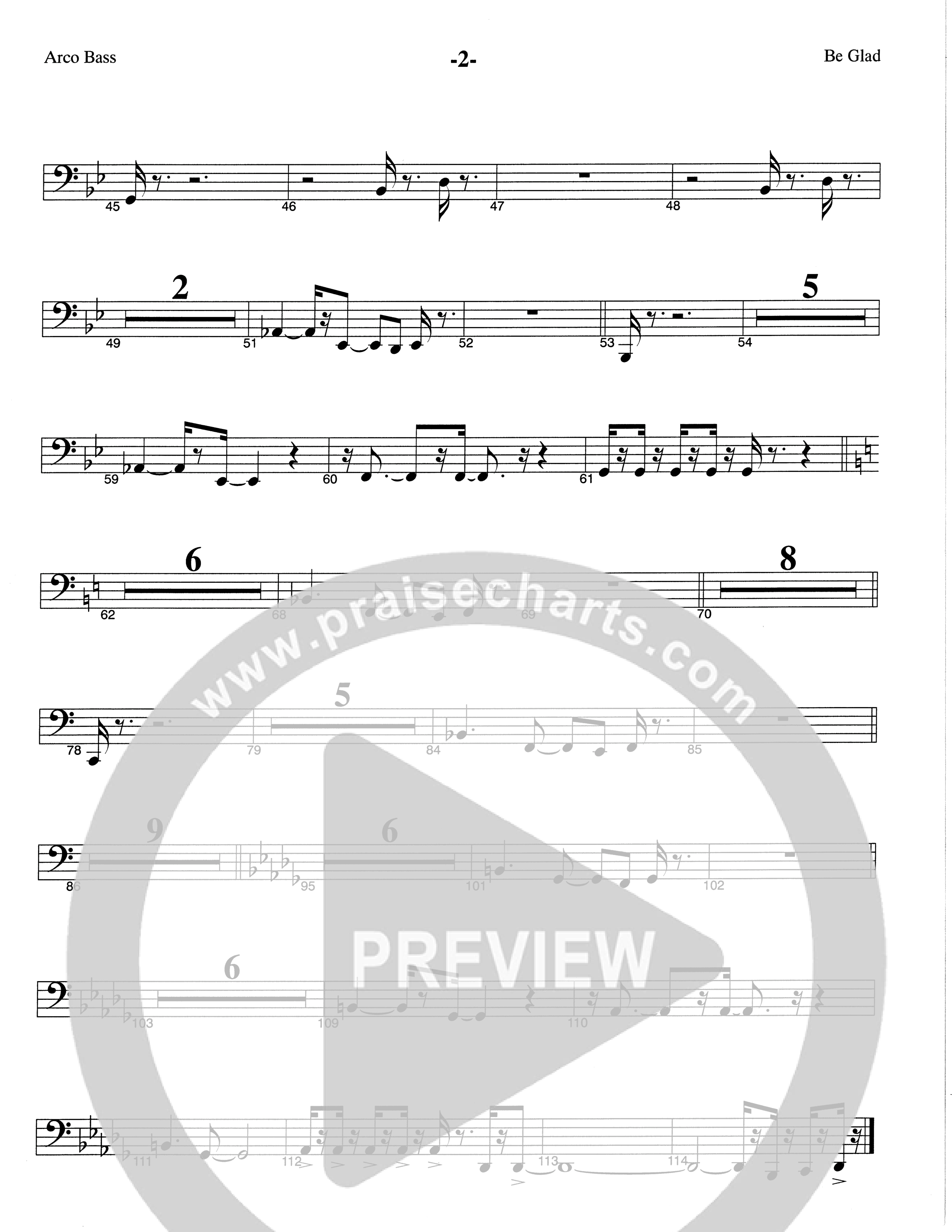 Be Glad (Choral Anthem SATB) Double Bass (The Brooklyn Tabernacle Choir / Arr. Carol Cymbala)
