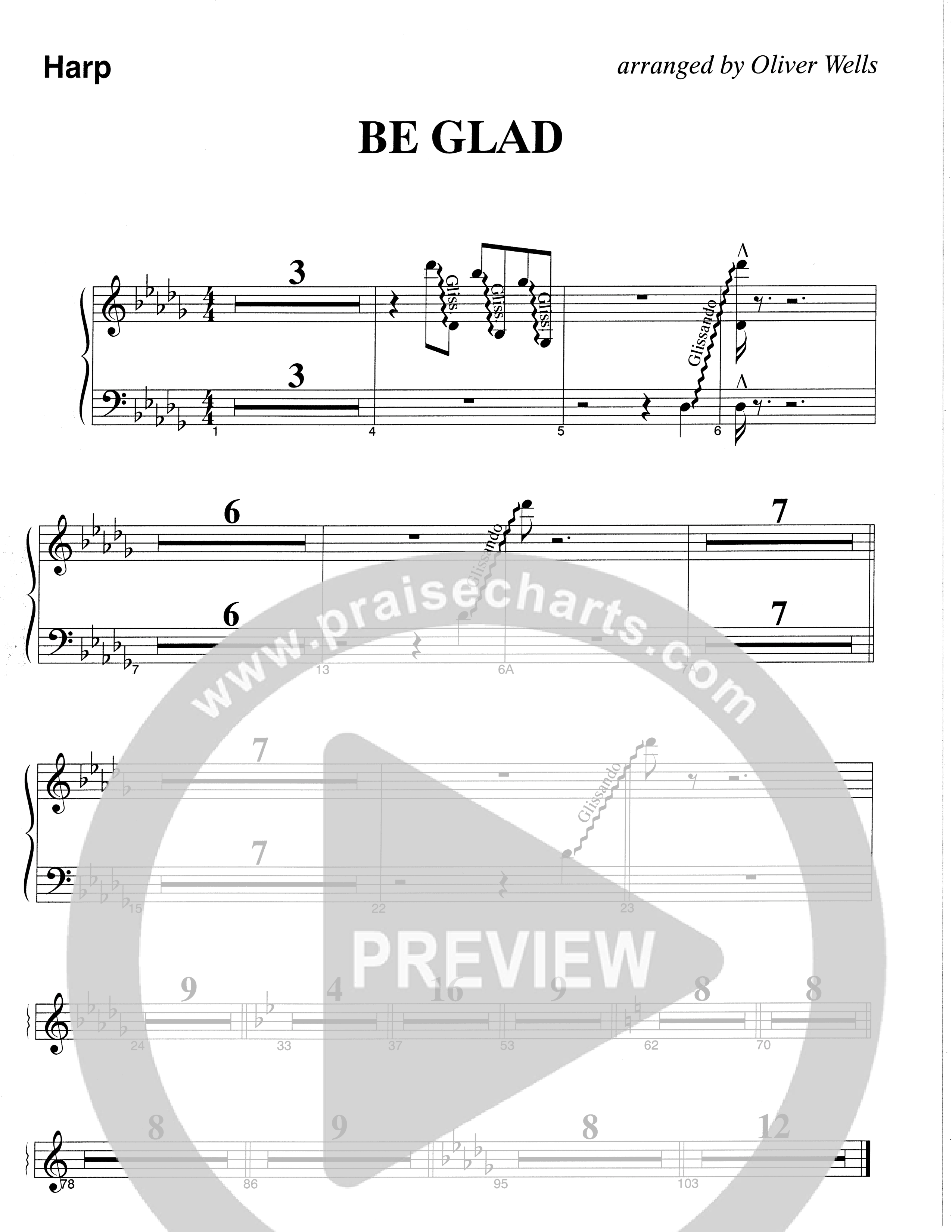 Be Glad (Choral Anthem SATB) Harp (The Brooklyn Tabernacle Choir / Arr. Carol Cymbala)