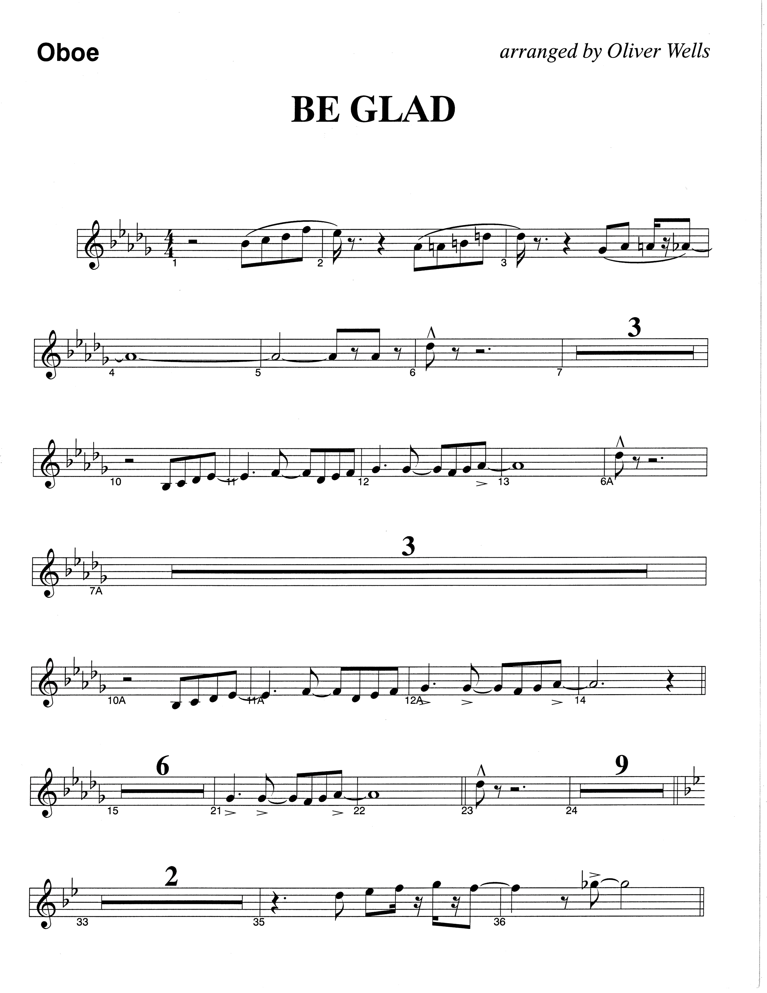 Be Glad (Choral Anthem SATB) Oboe (The Brooklyn Tabernacle Choir / Arr. Carol Cymbala)