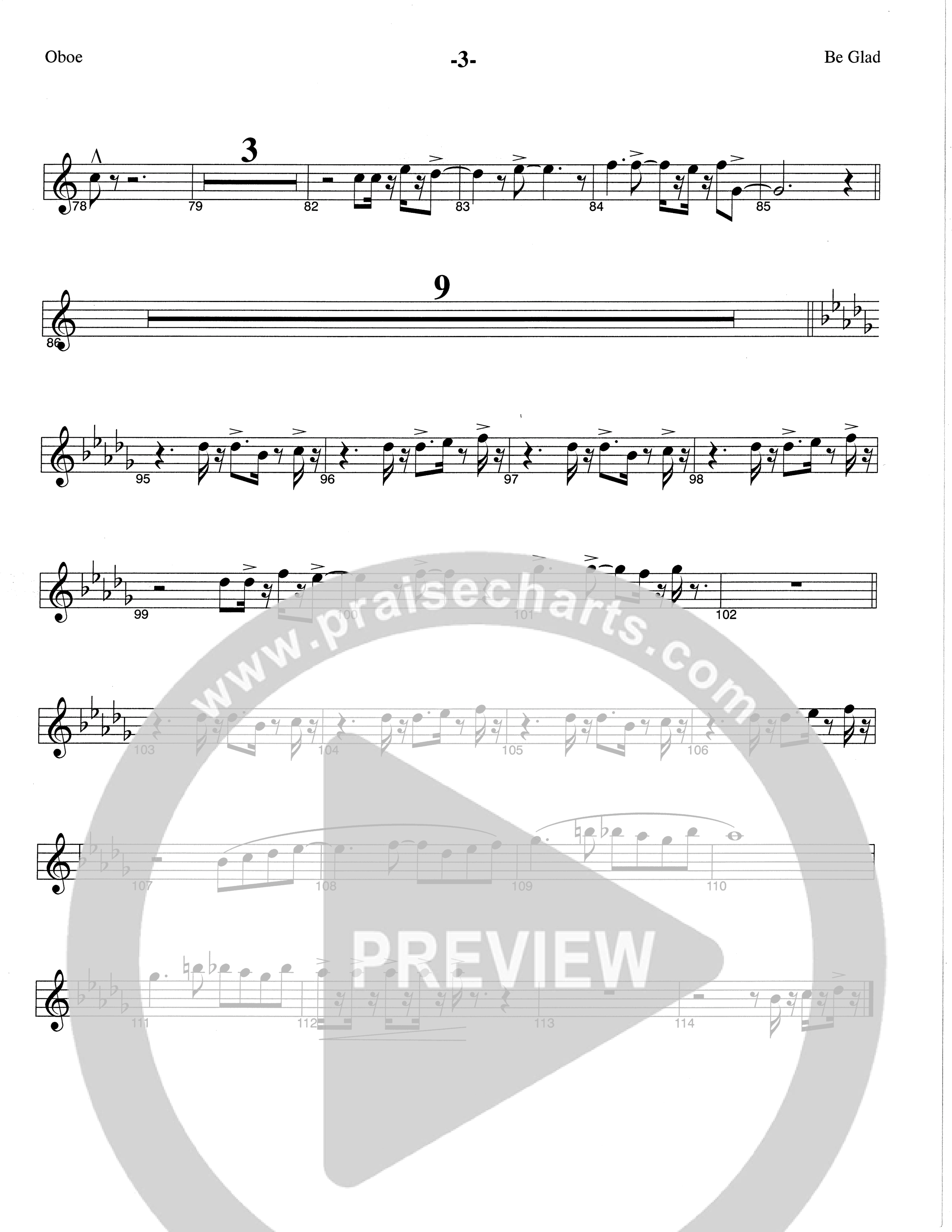 Be Glad (Choral Anthem SATB) Oboe (The Brooklyn Tabernacle Choir / Arr. Carol Cymbala)
