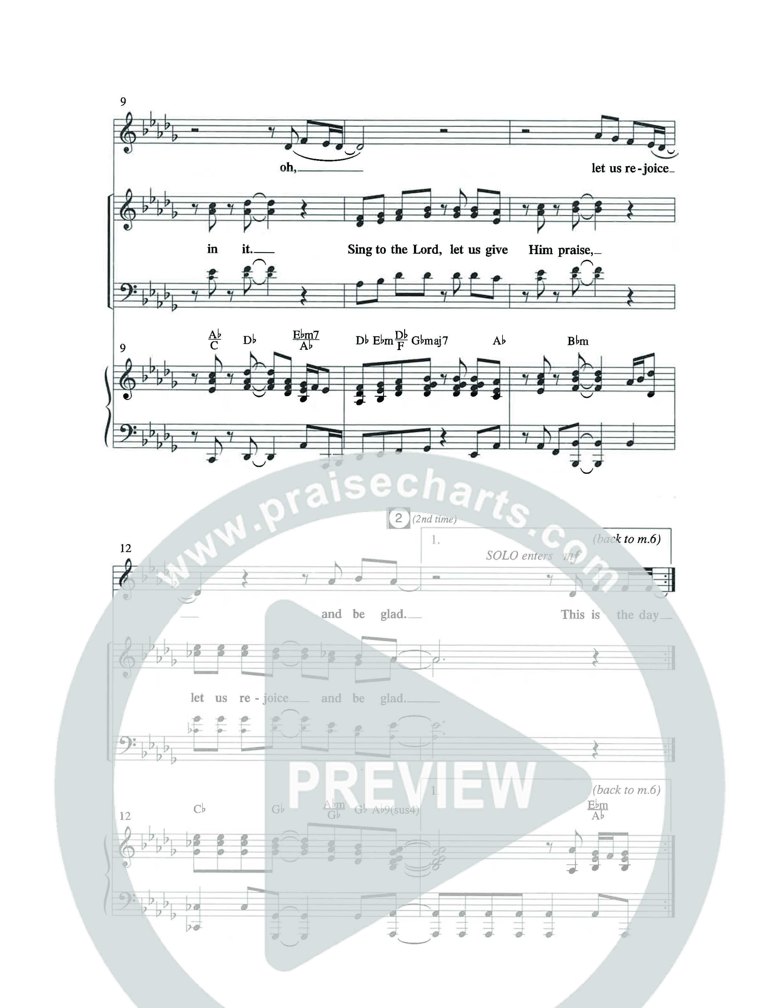 Be Glad (Choral Anthem SATB) Octavo (SATB & Pno) (The Brooklyn Tabernacle Choir / Arr. Carol Cymbala)