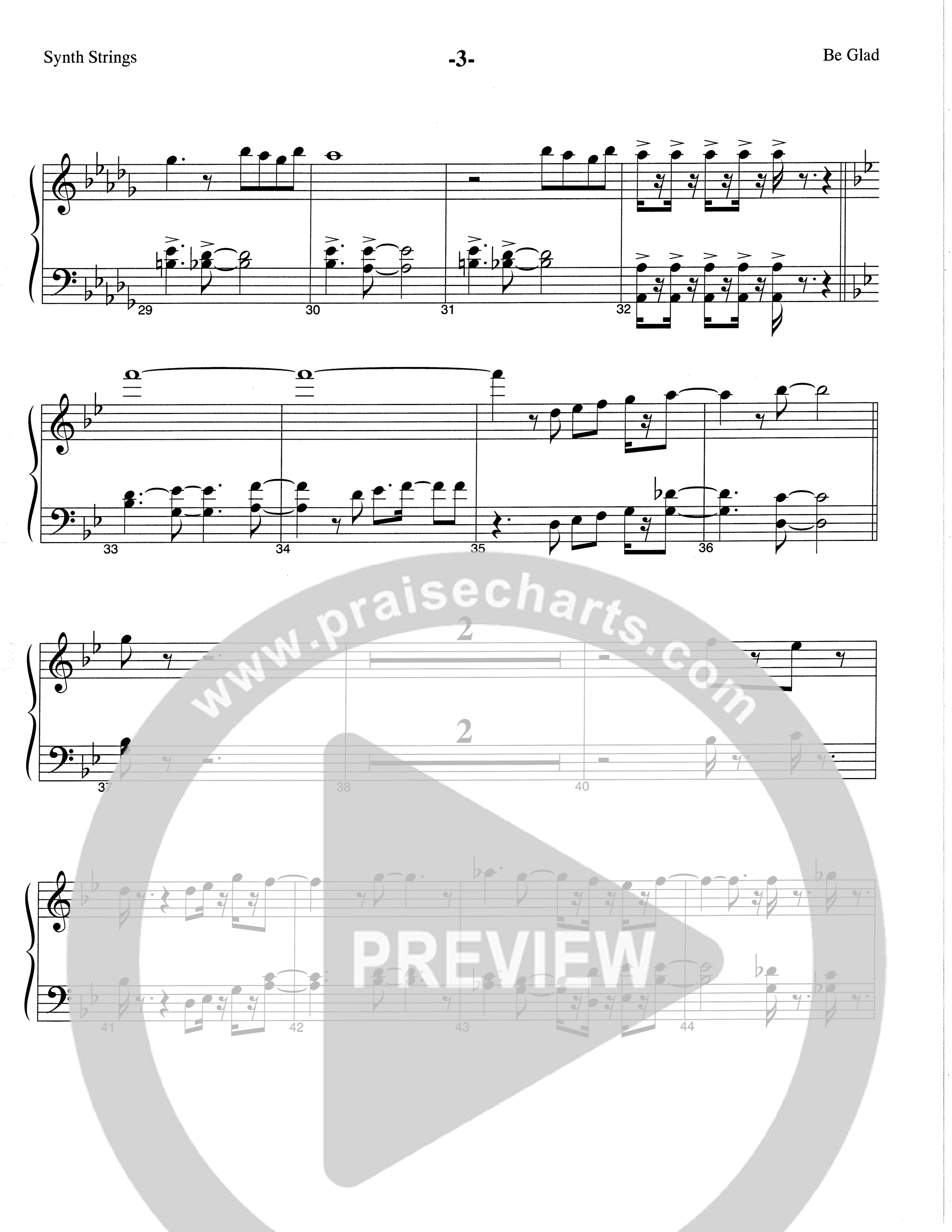 Be Glad (Choral Anthem SATB) String Reduction (The Brooklyn Tabernacle Choir / Arr. Carol Cymbala)