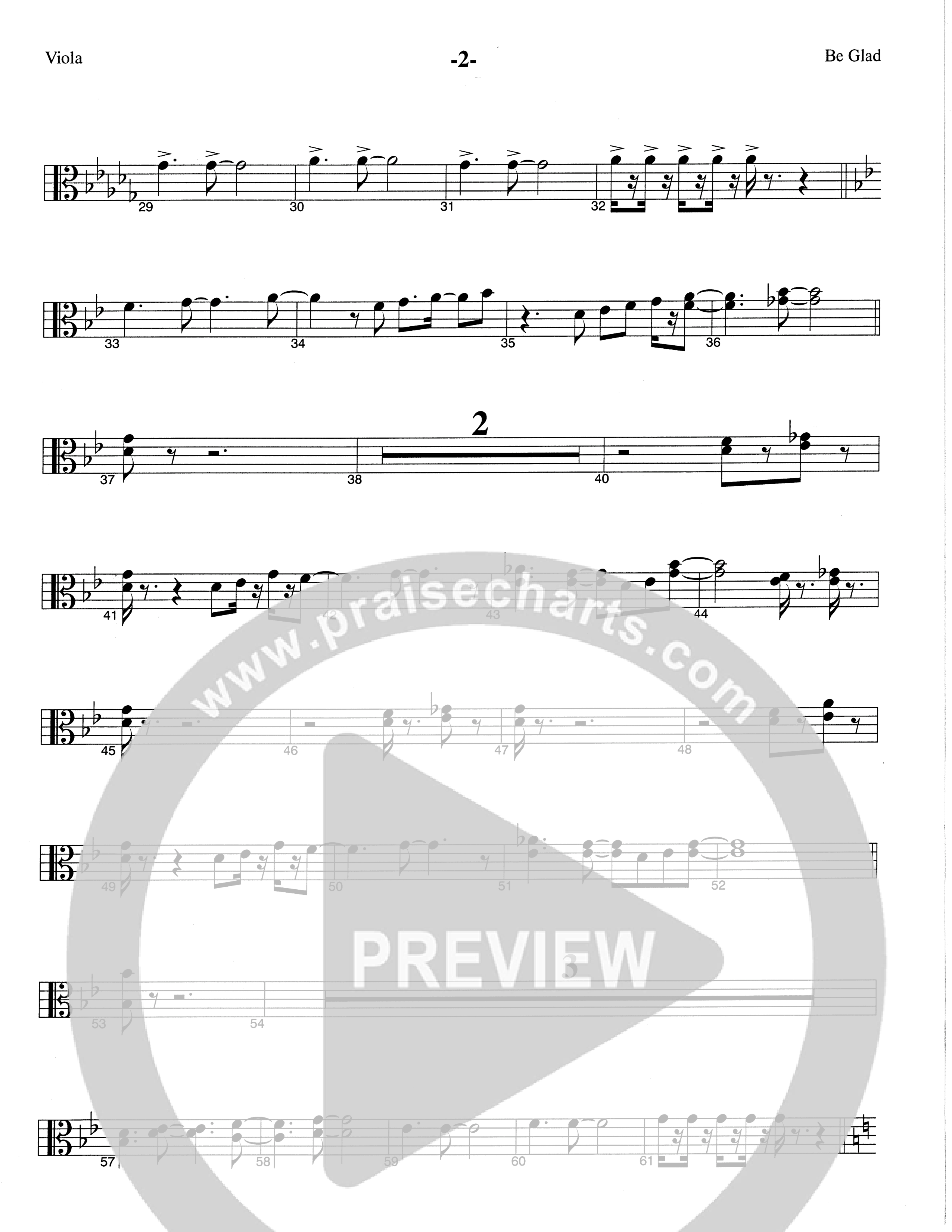 Be Glad (Choral Anthem SATB) Viola (The Brooklyn Tabernacle Choir / Arr. Carol Cymbala)