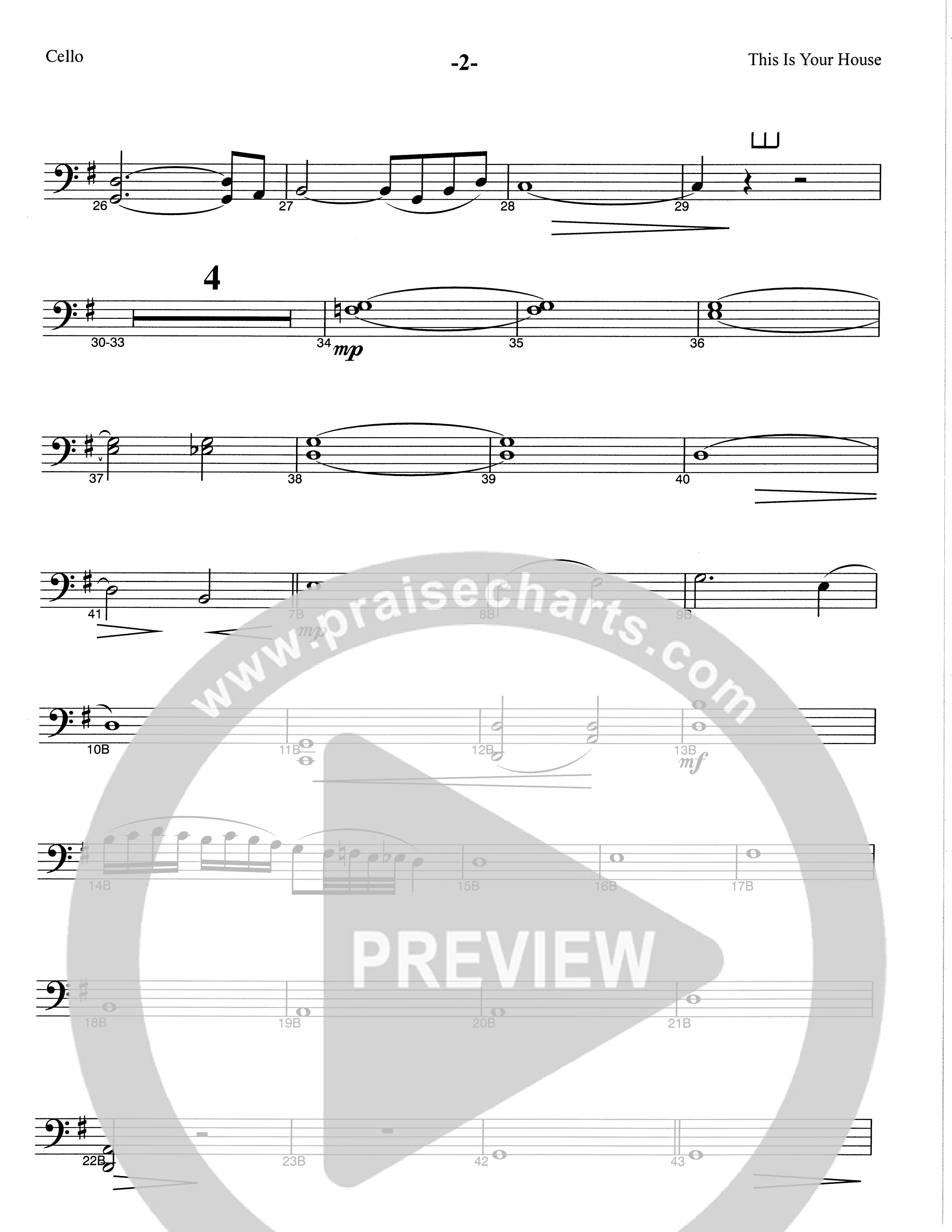 This Is Your House (Choral Anthem SATB) Cello (The Brooklyn Tabernacle Choir / Arr. Carol Cymbala)