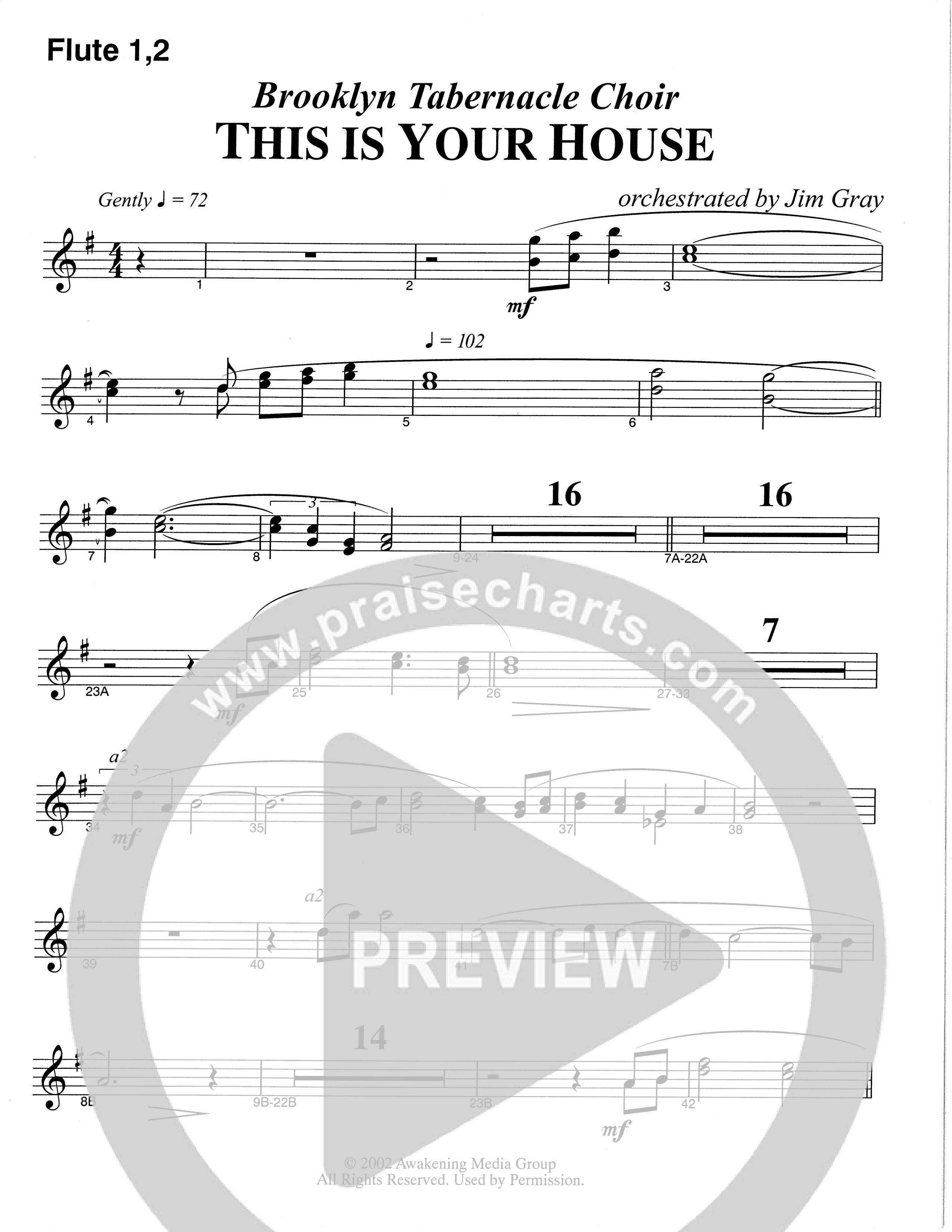This Is Your House (Choral Anthem SATB) Flute 1/2 (The Brooklyn Tabernacle Choir / Arr. Carol Cymbala)