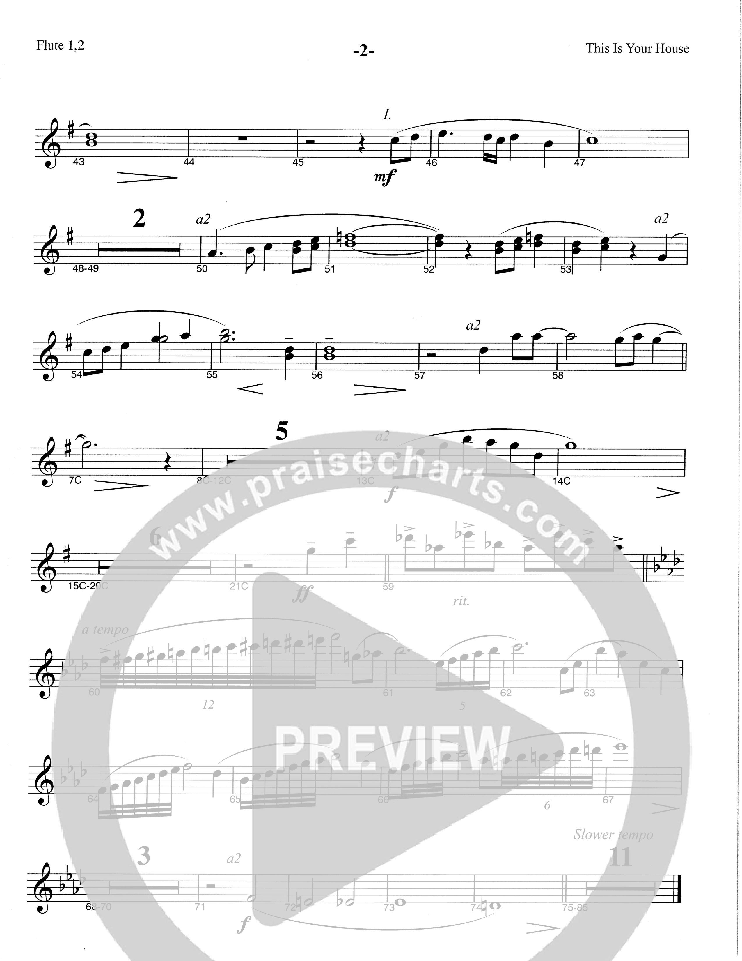 This Is Your House (Choral Anthem SATB) Flute 1/2 (The Brooklyn Tabernacle Choir / Arr. Carol Cymbala)