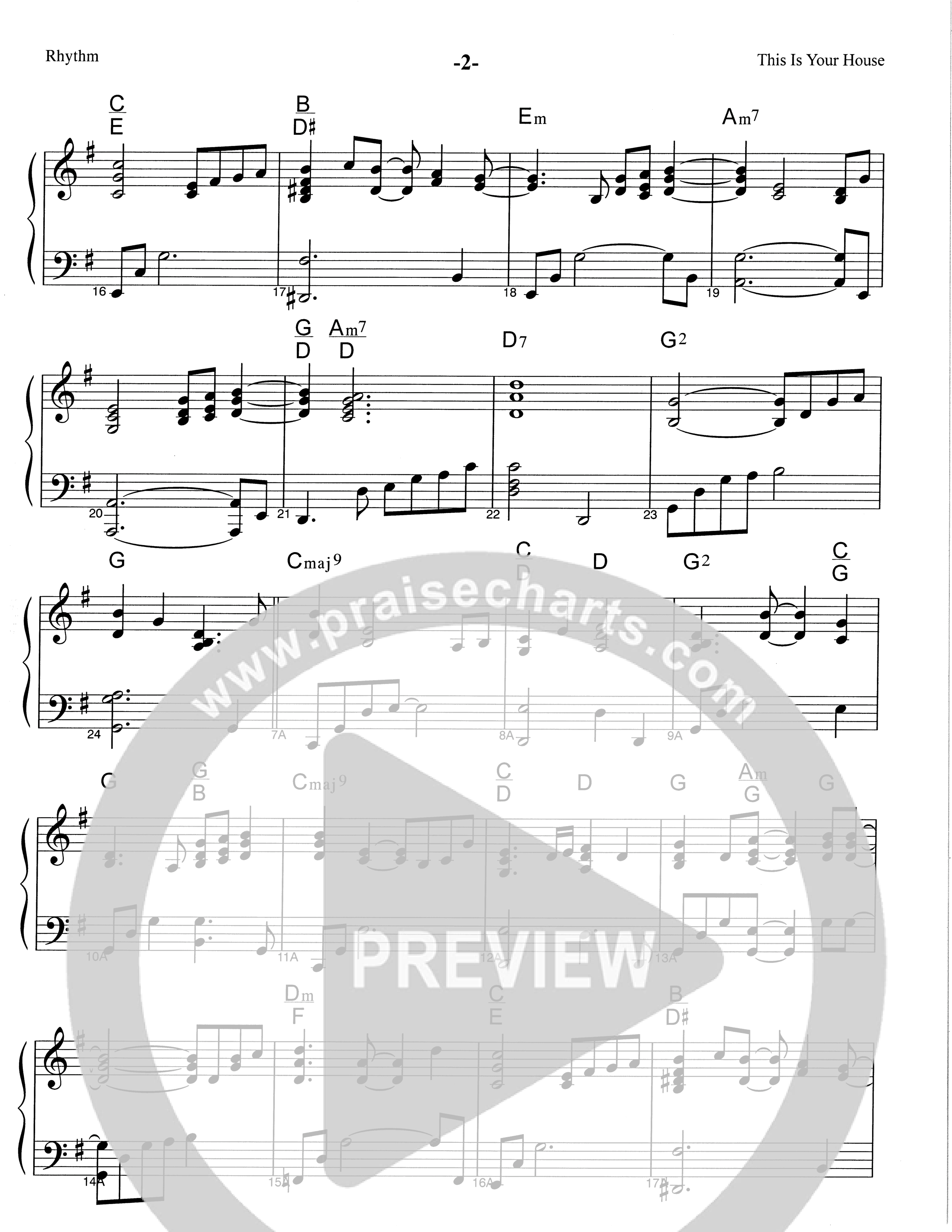 This Is Your House (Choral Anthem SATB) Rhythm Chart (The Brooklyn Tabernacle Choir / Arr. Carol Cymbala)