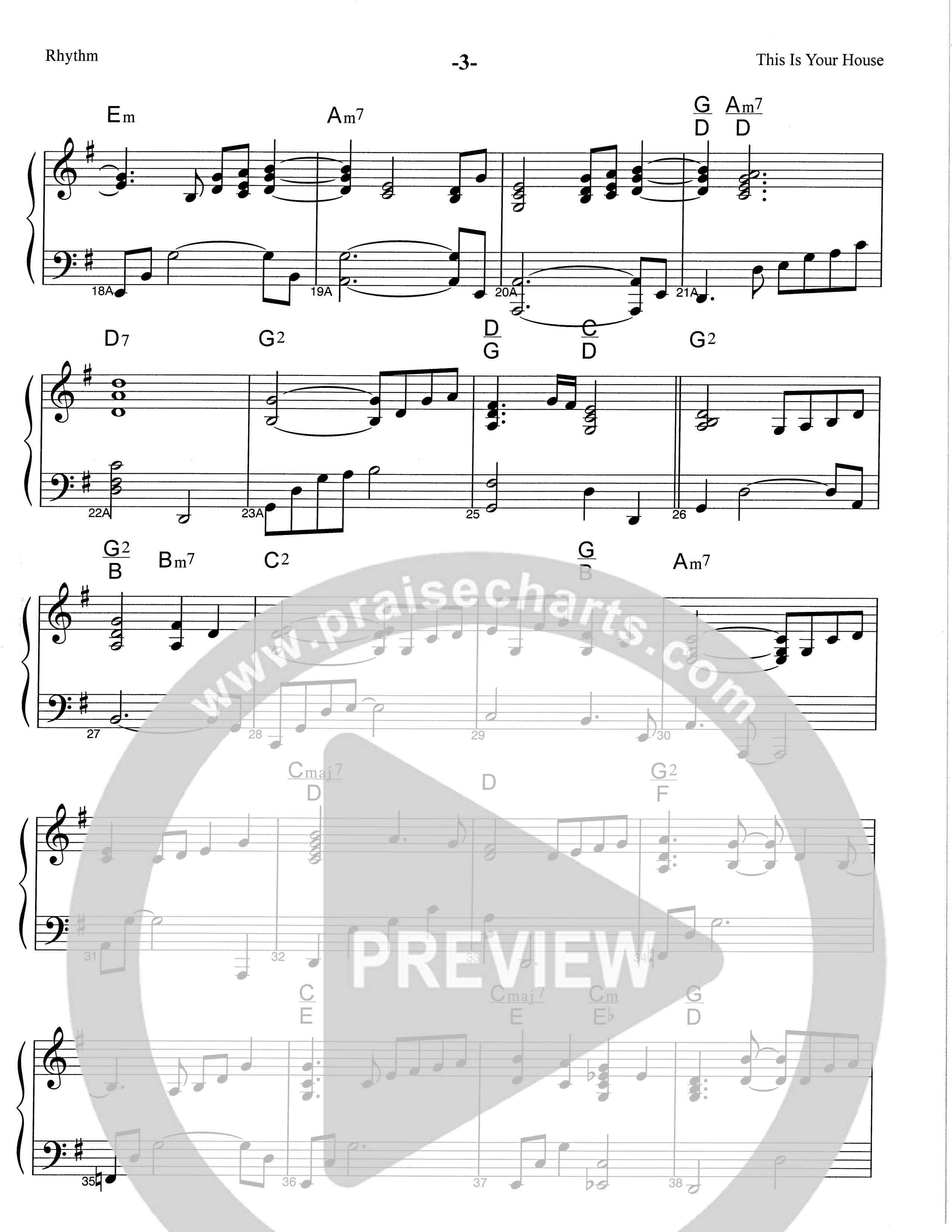This Is Your House (Choral Anthem SATB) Rhythm Chart (The Brooklyn Tabernacle Choir / Arr. Carol Cymbala)