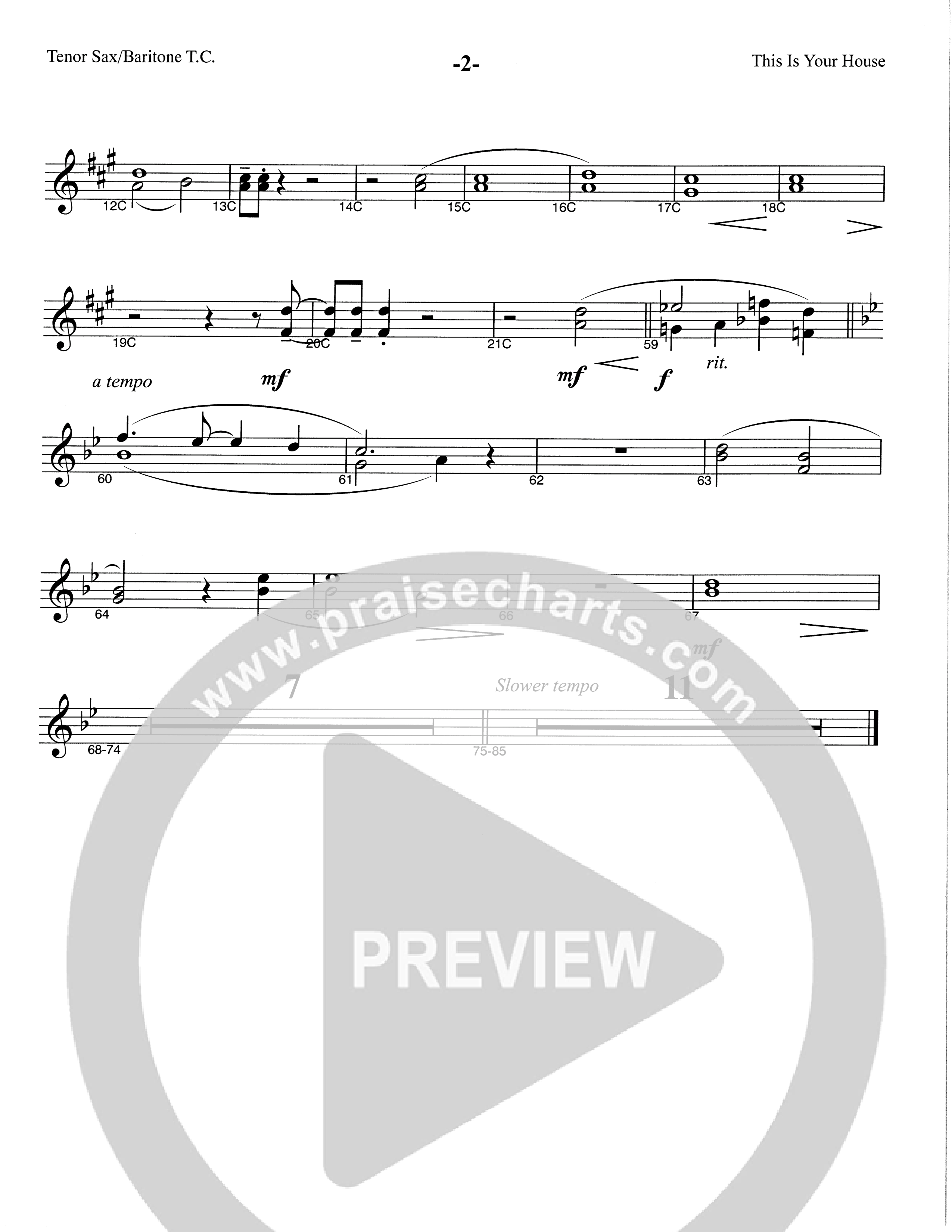 This Is Your House (Choral Anthem SATB) Tenor Sax/Baritone T.C. (The Brooklyn Tabernacle Choir / Arr. Carol Cymbala)