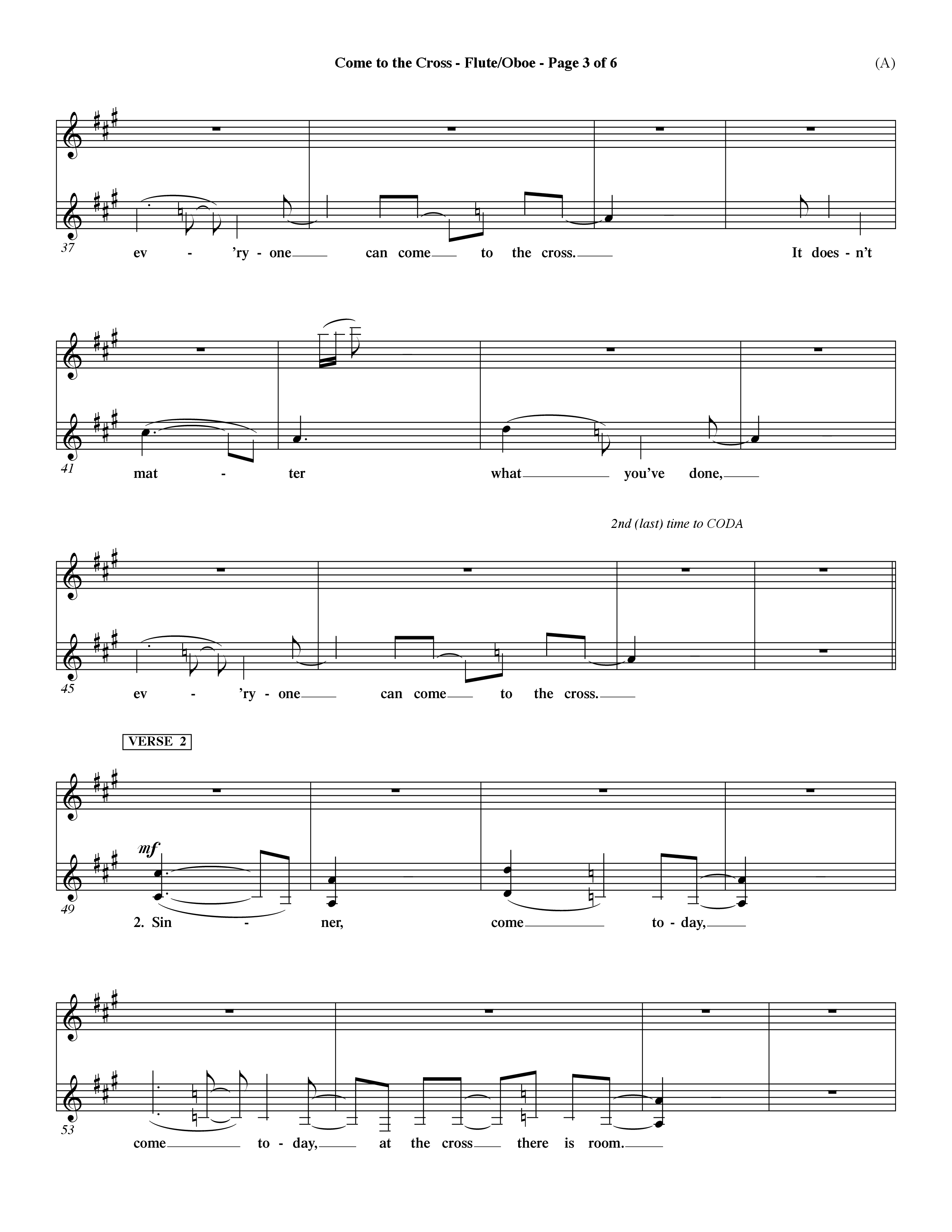 Come To The Cross (Choral Anthem SATB) Flute/Oboe (Word Music Choral / Orch. Dave Williamson)