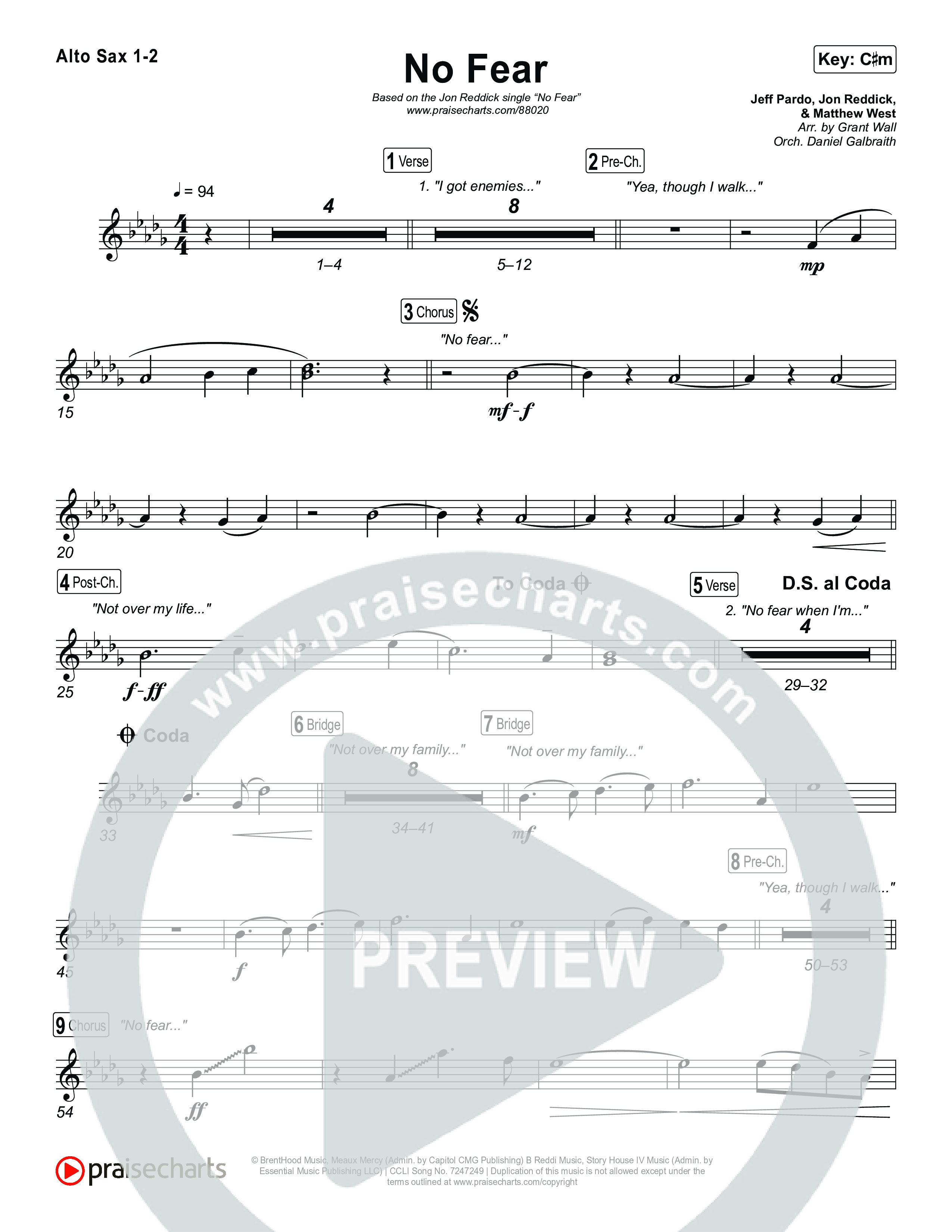 No Fear Alto Sax 1,2 (Jon Reddick)