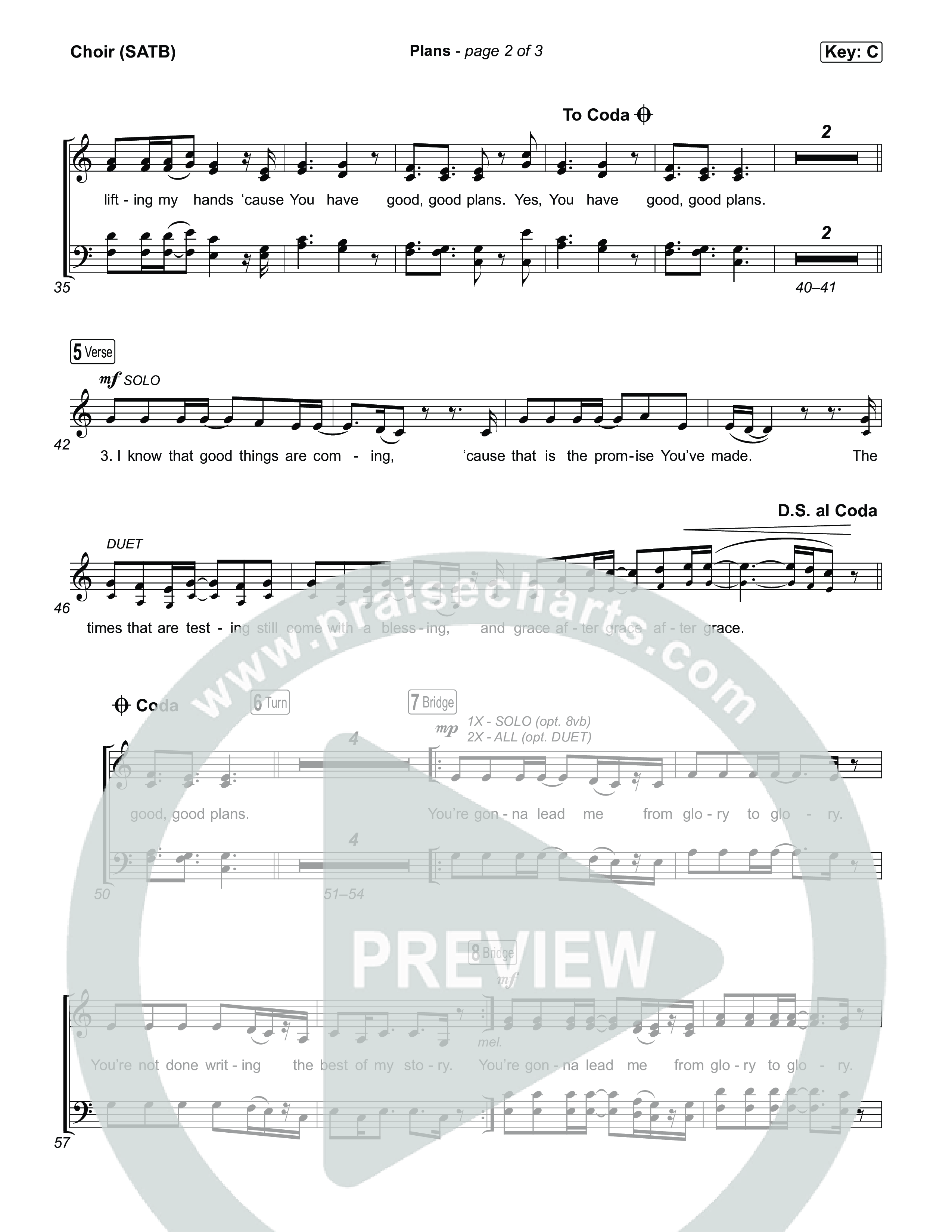 Plans Choir Sheet (SATB) (Brandon Lake)