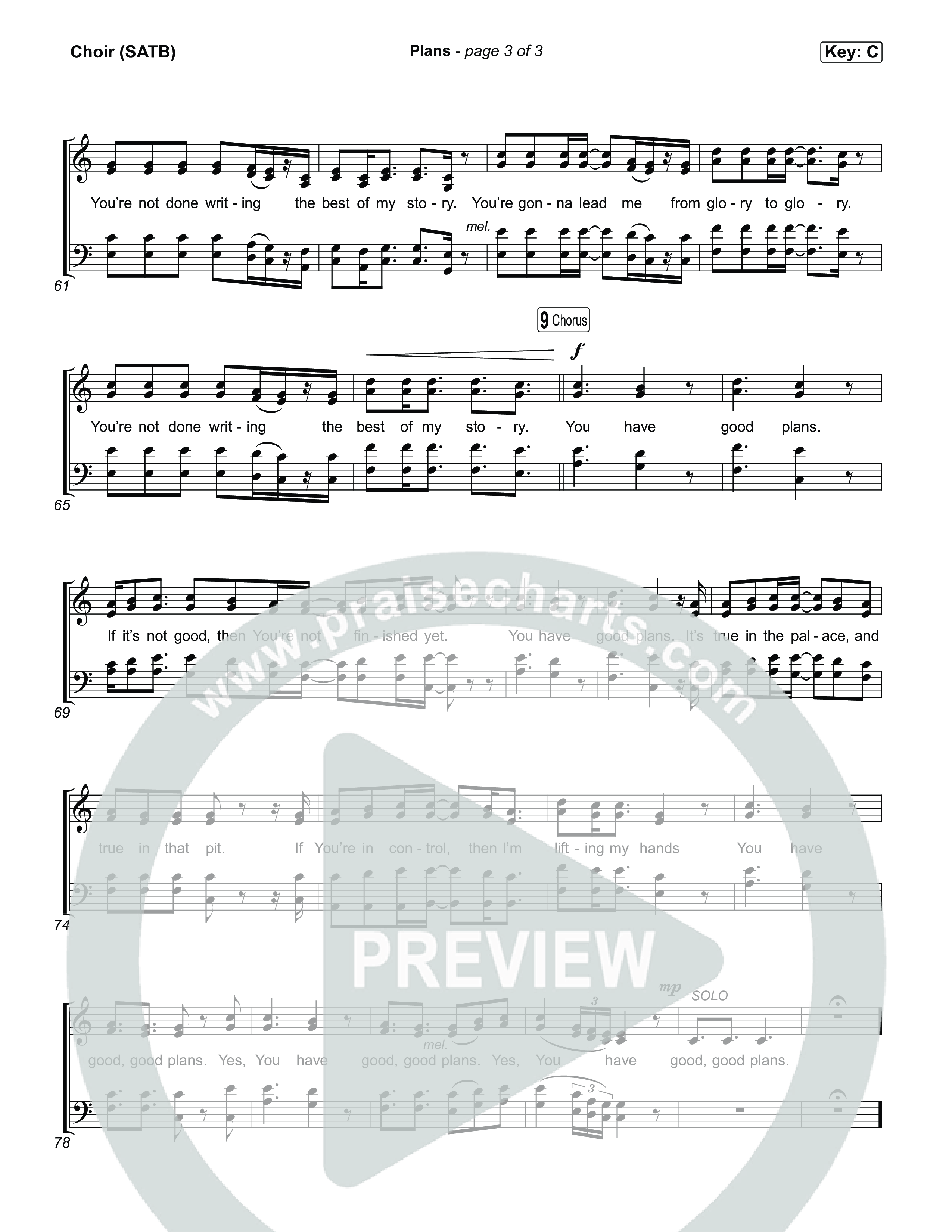 Plans Choir Sheet (SATB) (Brandon Lake)