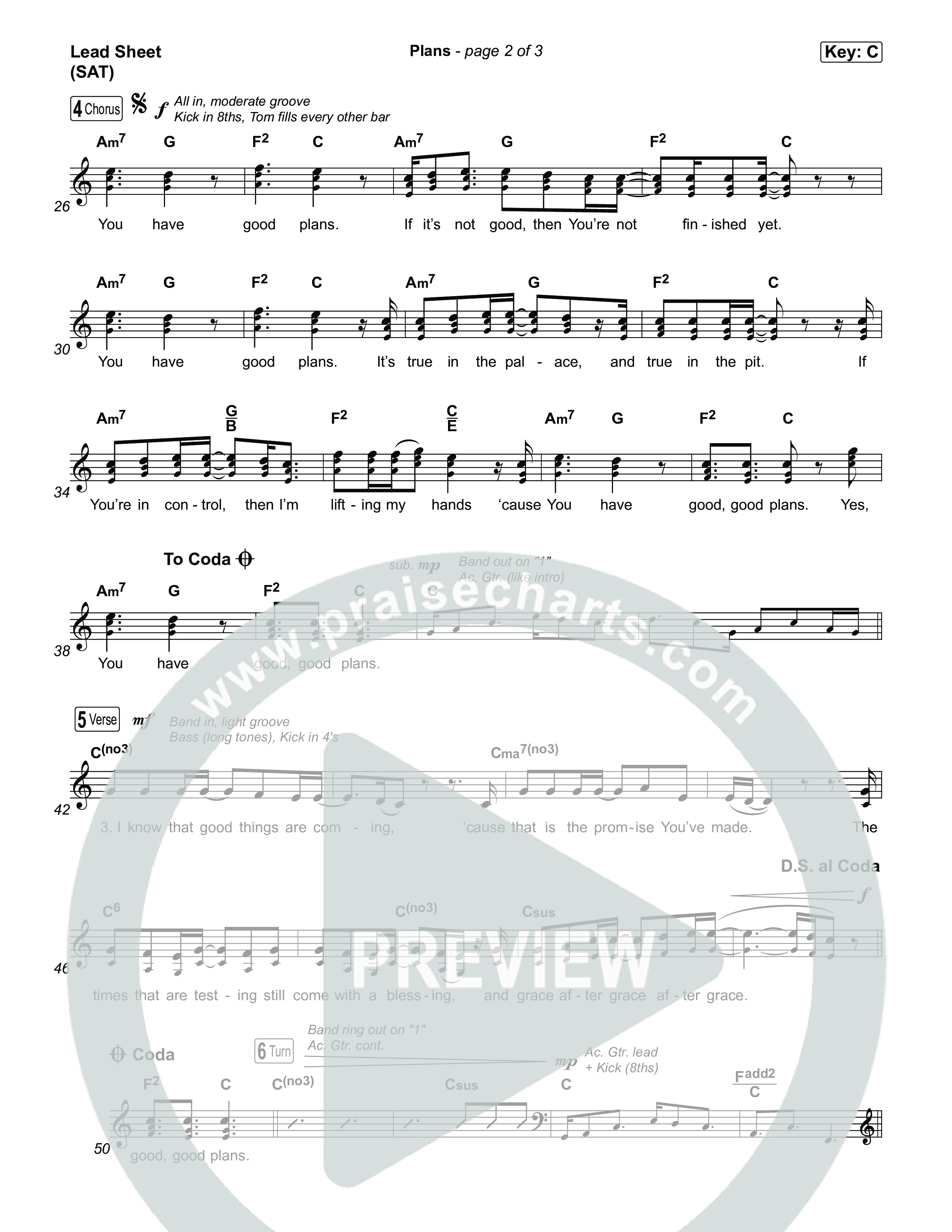 Plans Lead Sheet (SAT) (Brandon Lake)