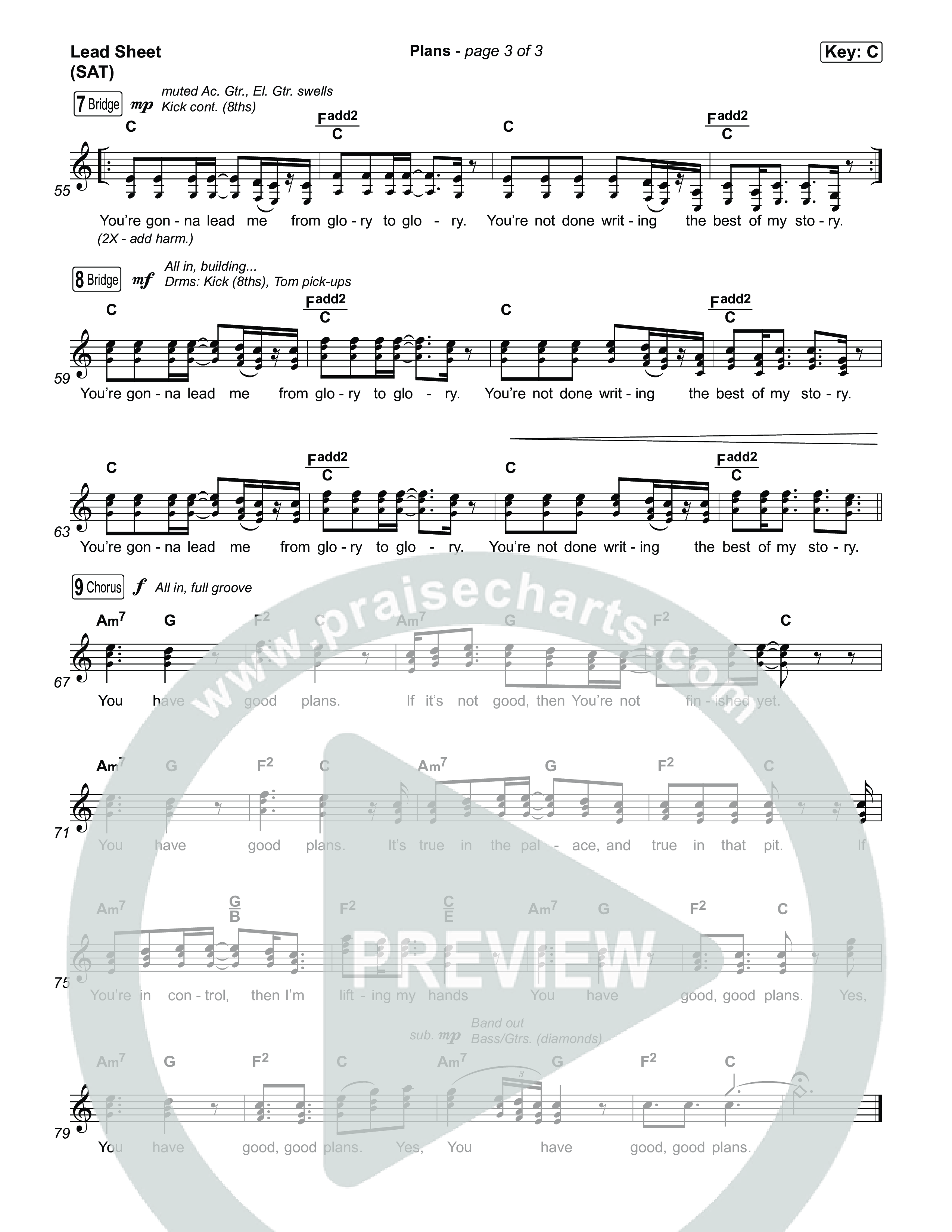 Plans Lead Sheet (SAT) (Brandon Lake)