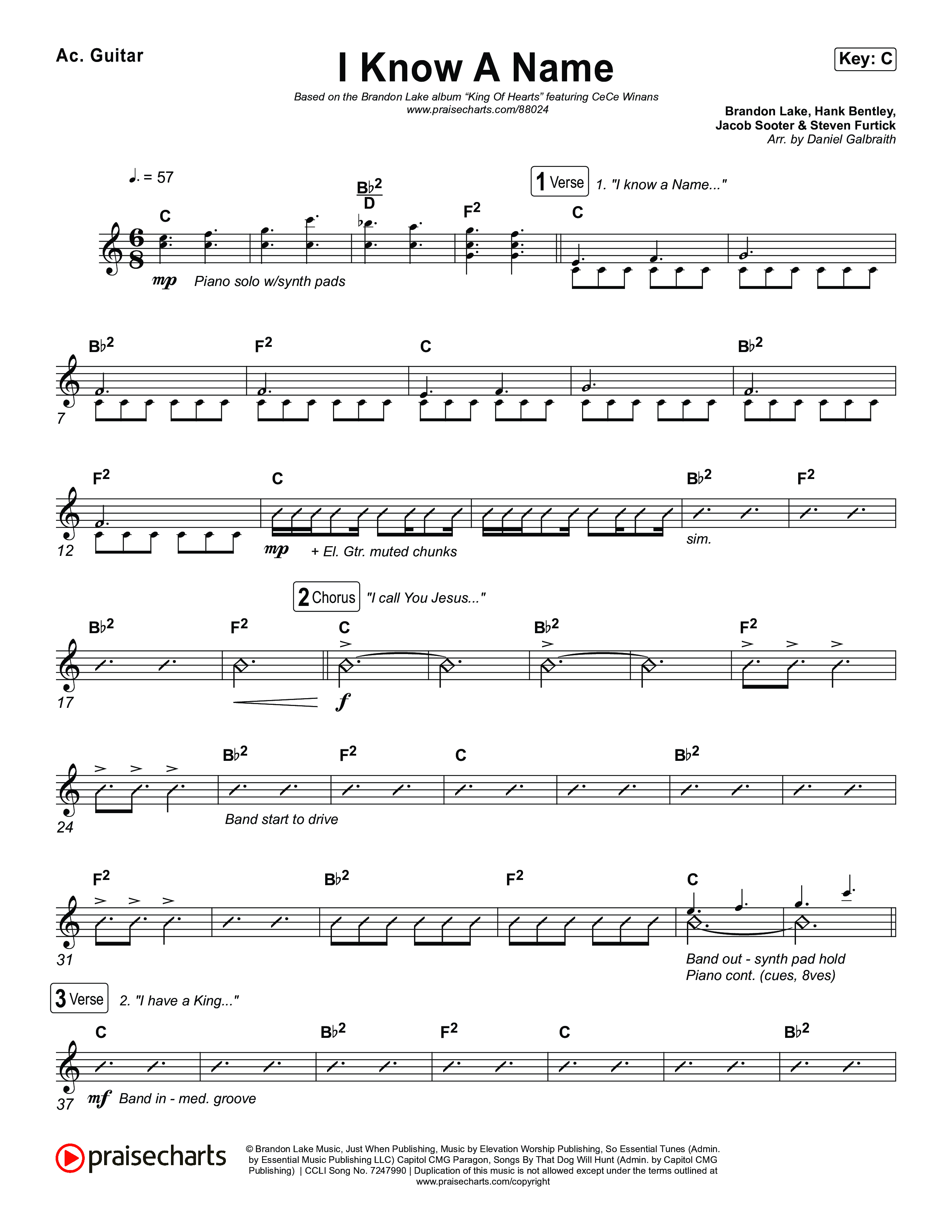 I Know A Name Acoustic Guitar (Brandon Lake / CeCe Winans)