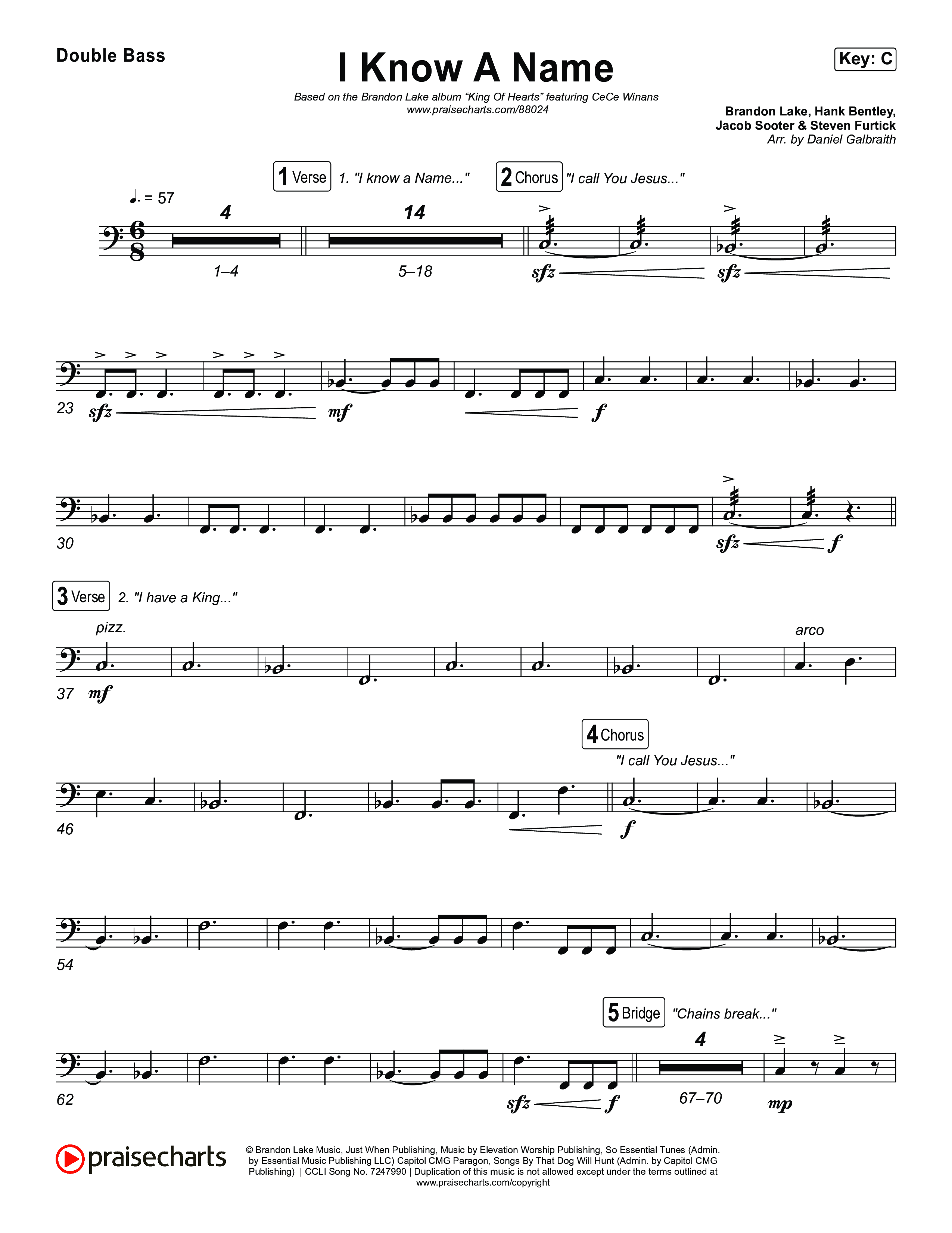 I Know A Name String Bass (Brandon Lake / CeCe Winans)