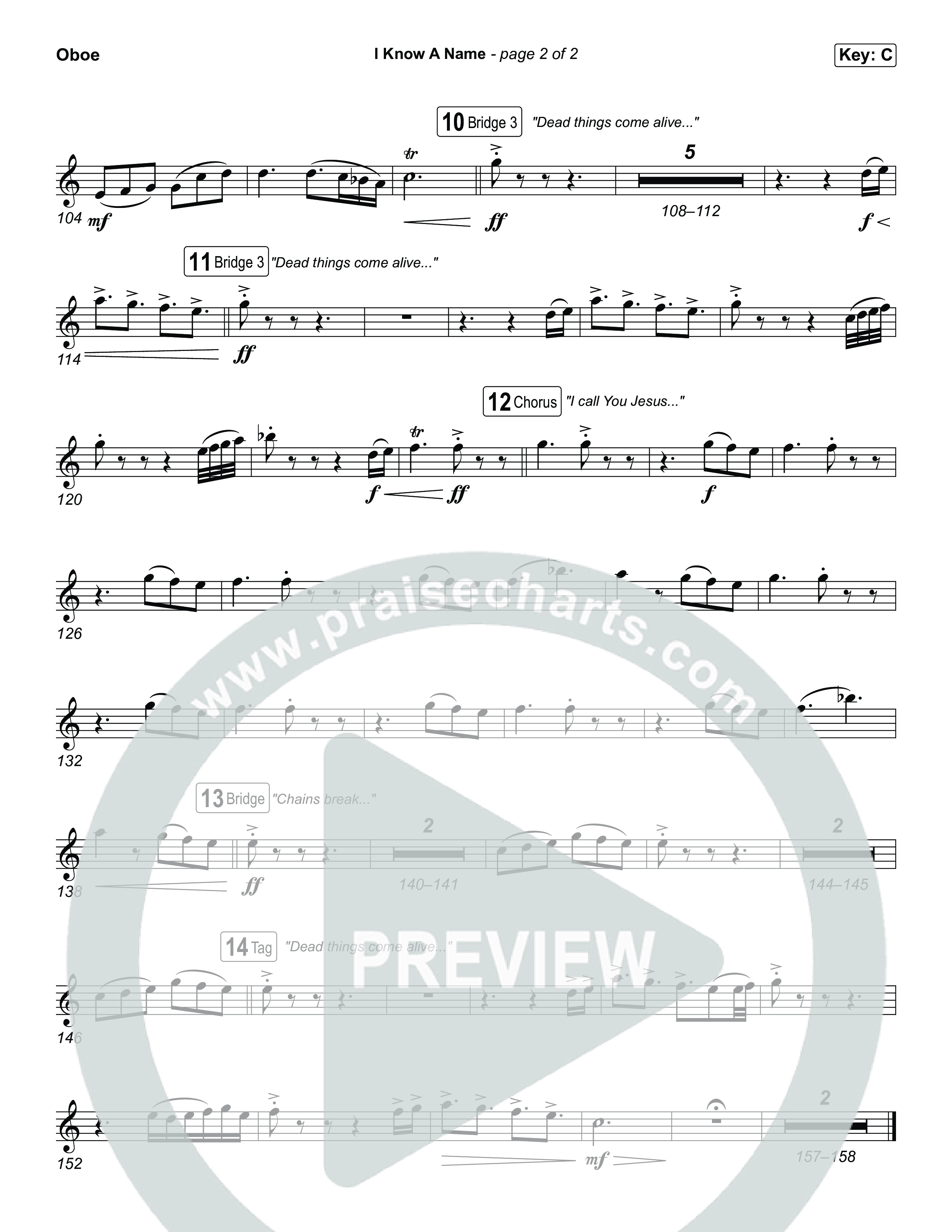 I Know A Name Oboe (Brandon Lake / CeCe Winans)