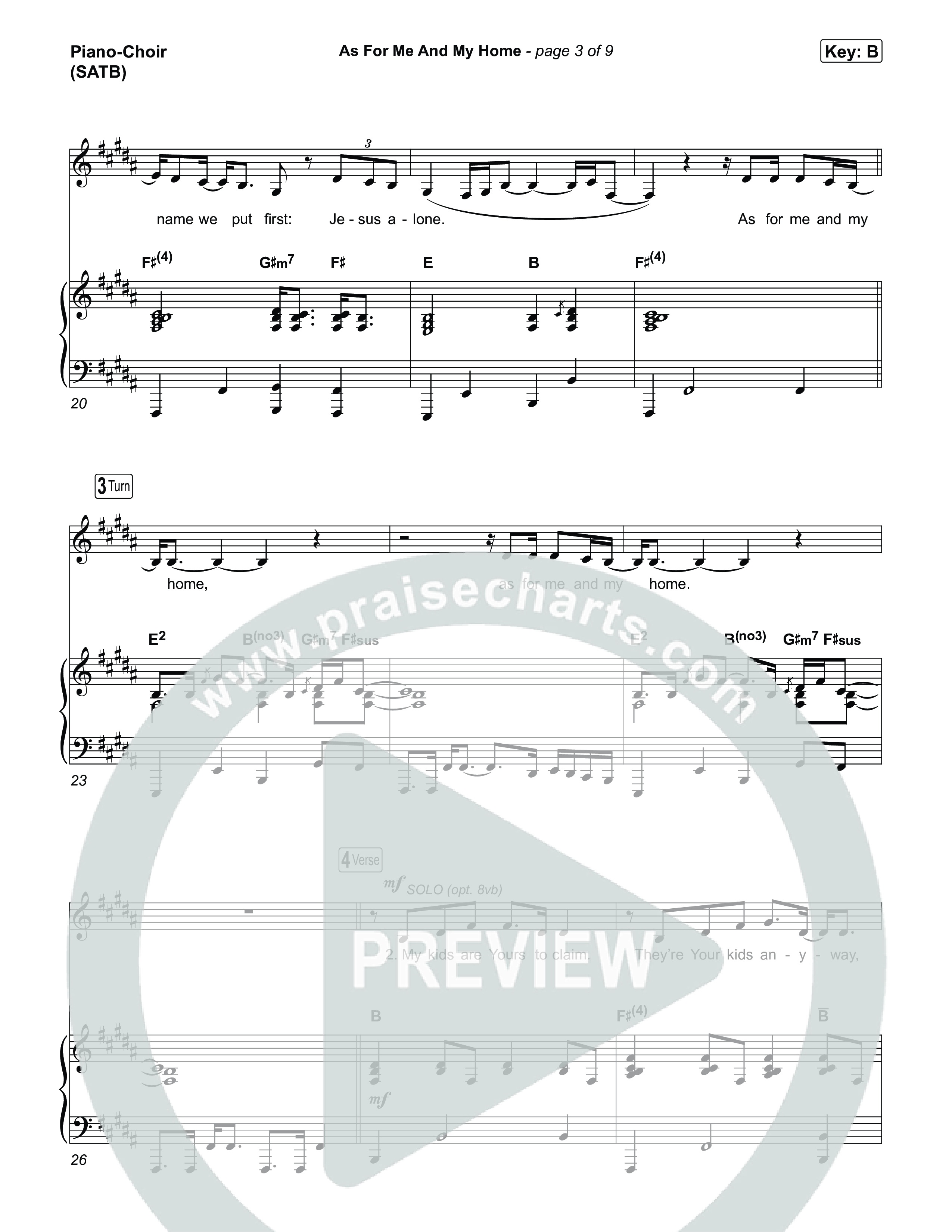 As For Me And My Home Piano/Vocal Pack (Brandon Lake)