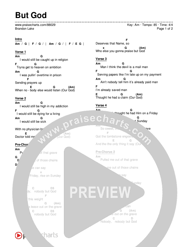 But God Chords & Lyrics (Brandon Lake)