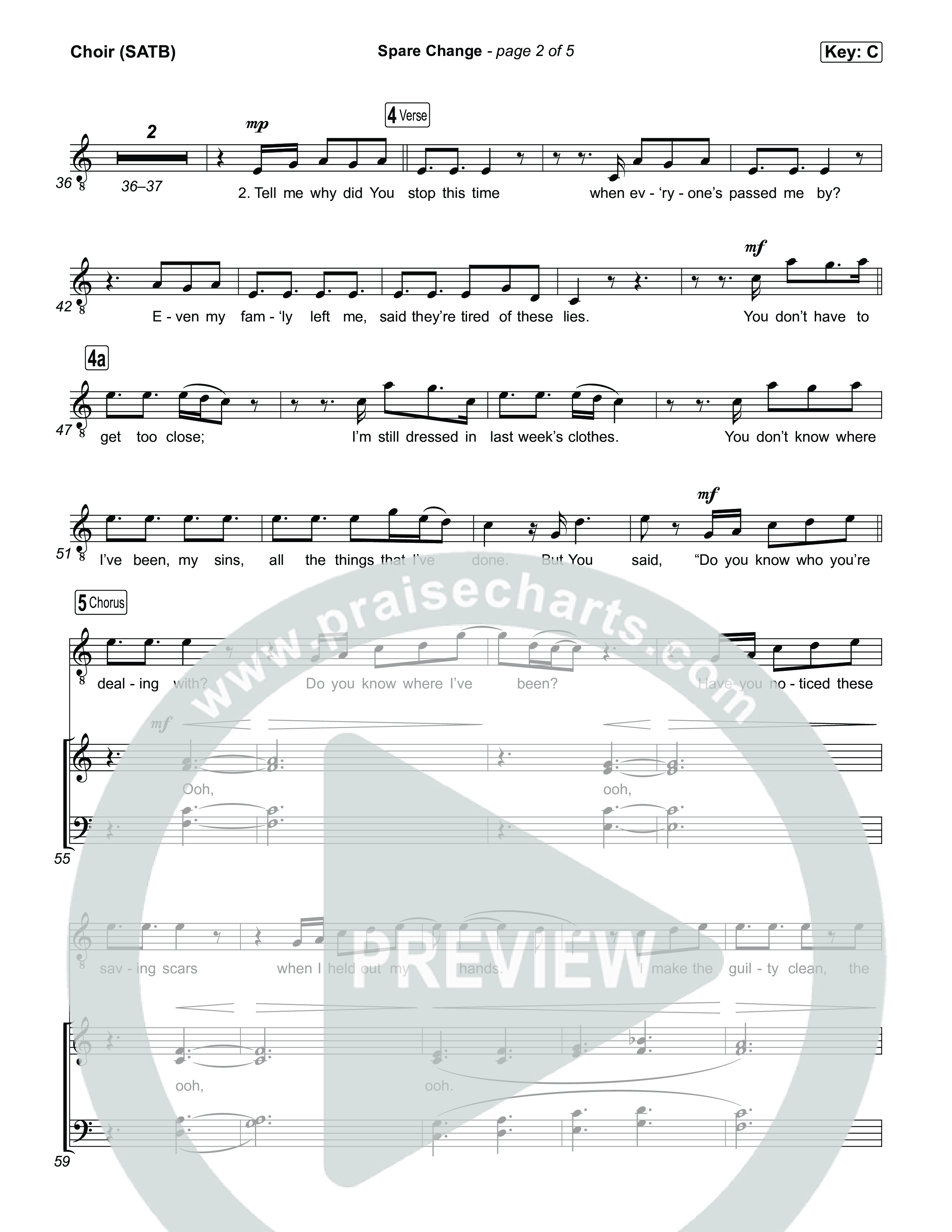 Spare Change Choir Sheet (SATB) (Brandon Lake)