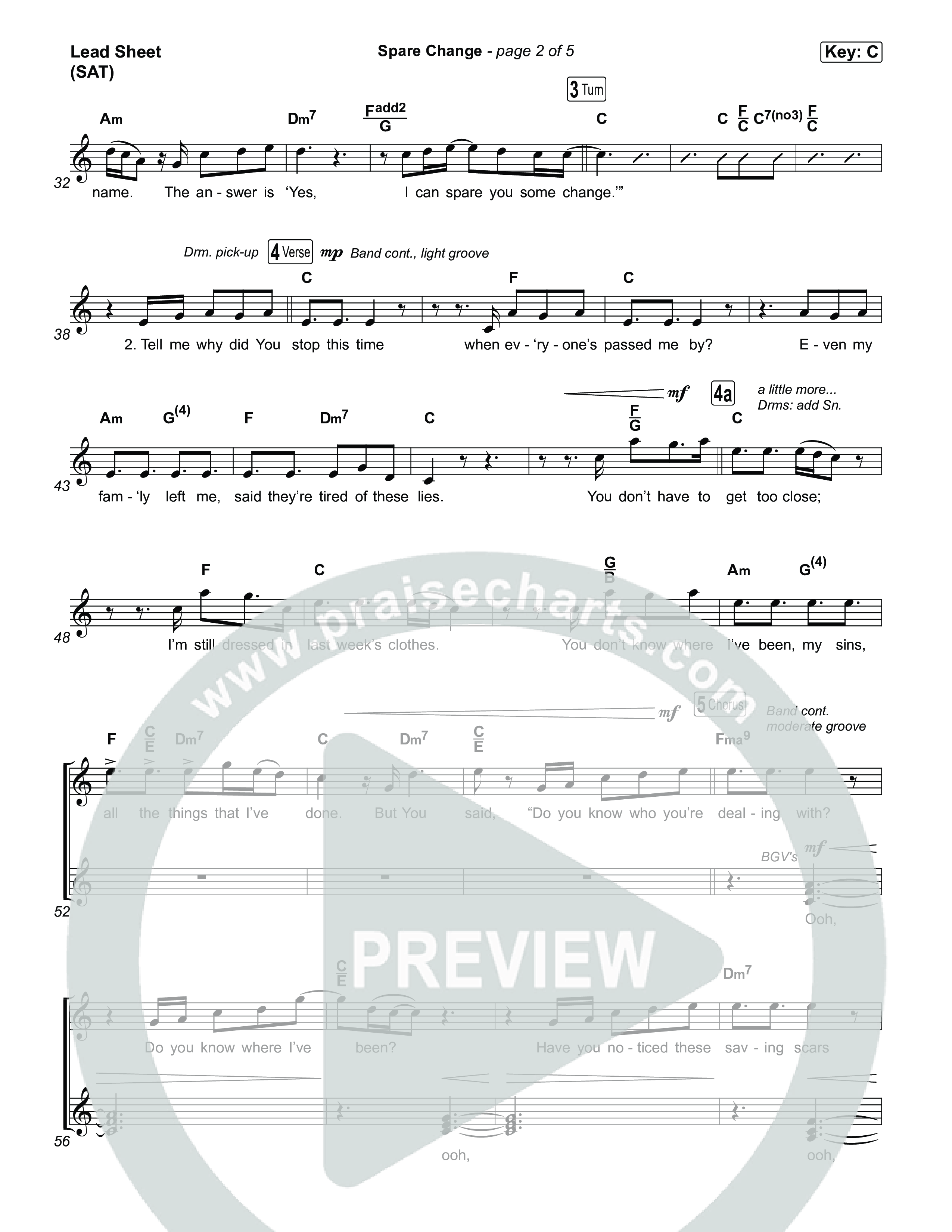 Spare Change Lead Sheet (SAT) (Brandon Lake)