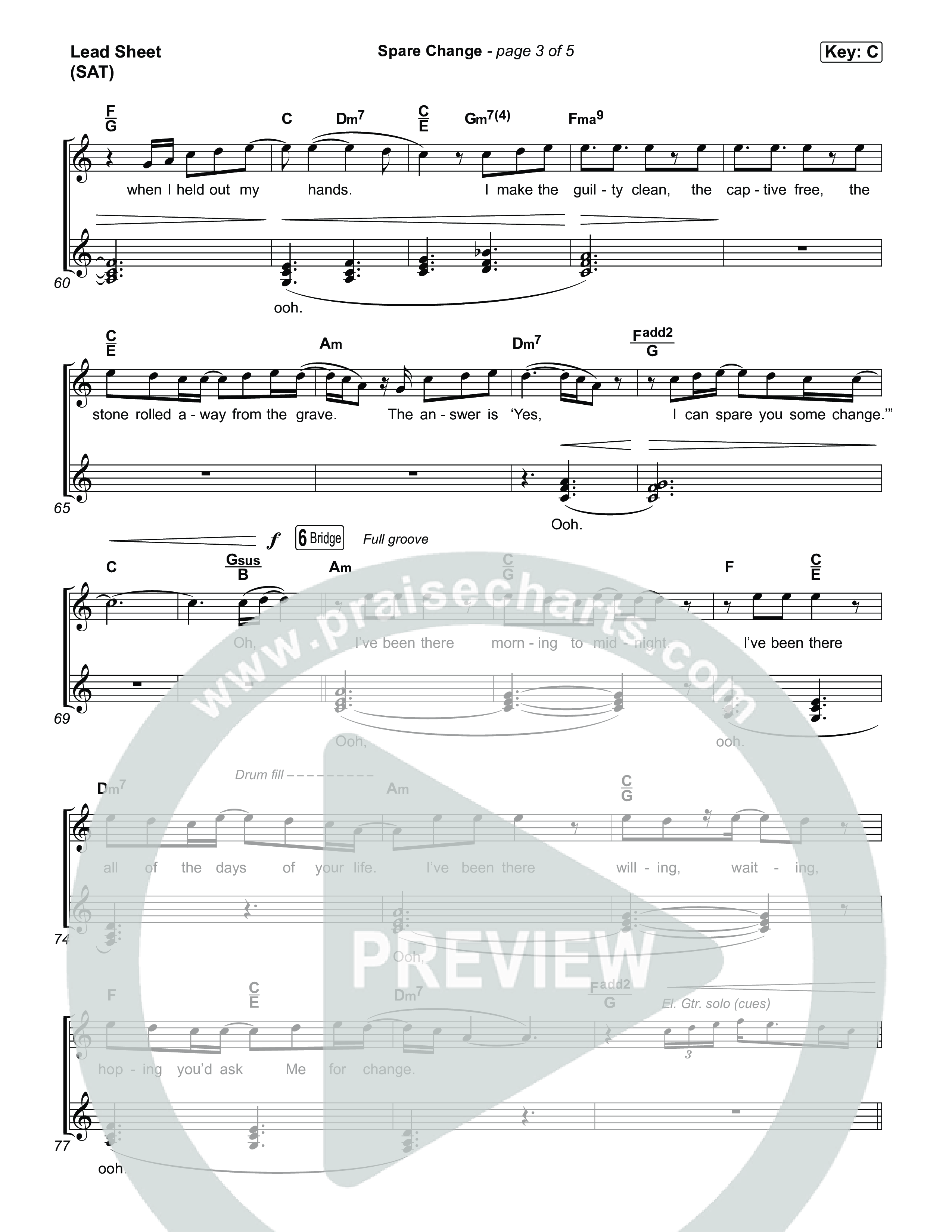 Spare Change Lead Sheet (SAT) (Brandon Lake)