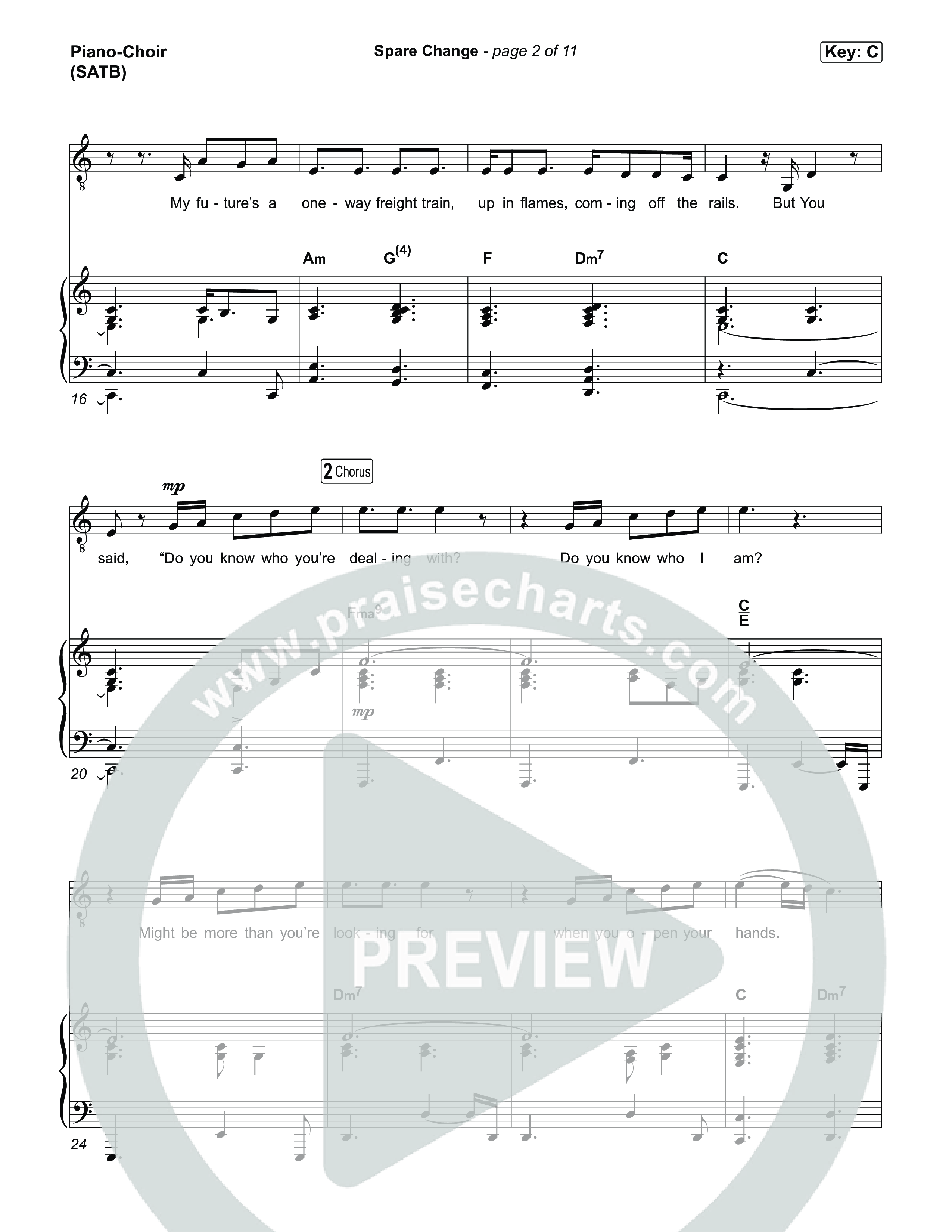 Spare Change Piano/Vocal Pack (Brandon Lake)