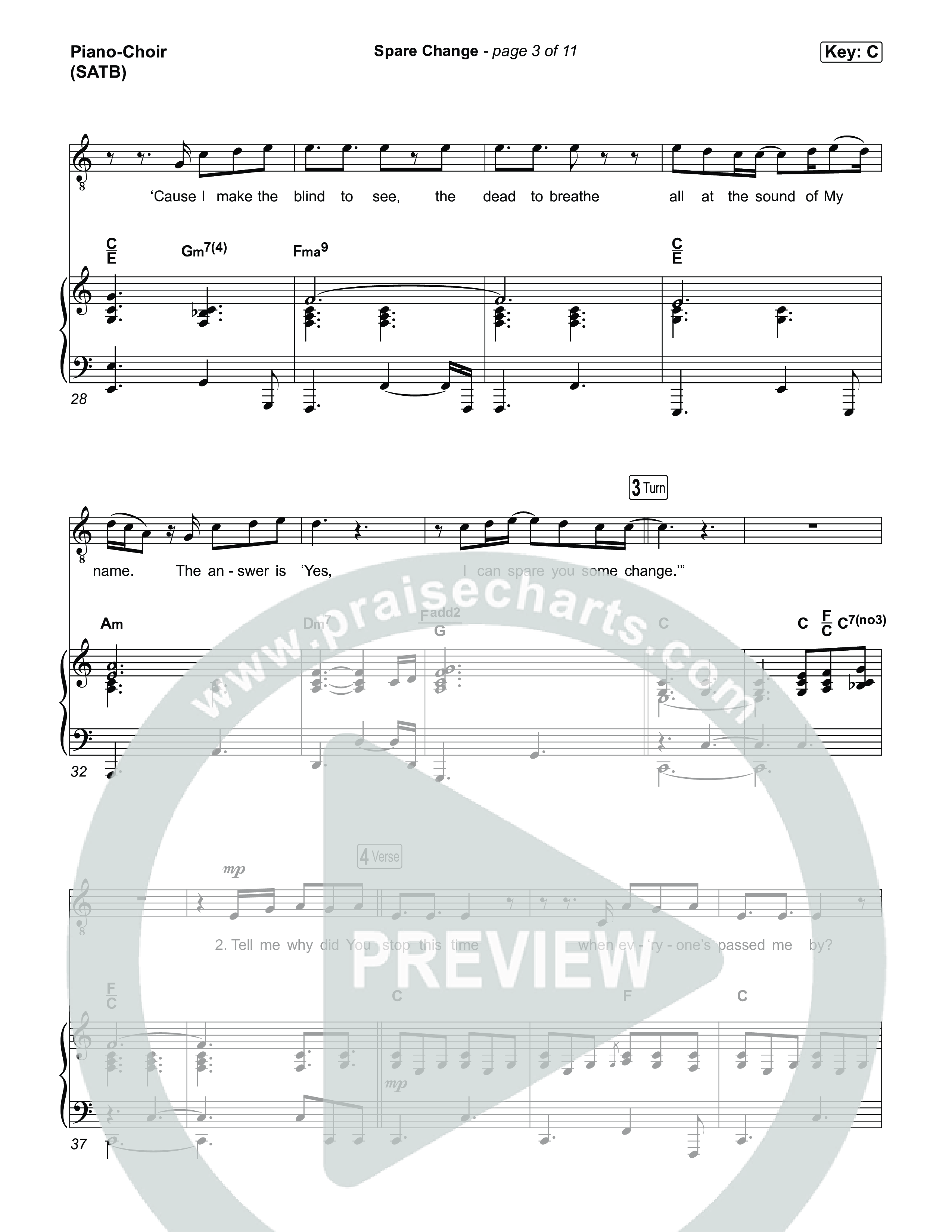 Spare Change Piano/Vocal Pack (Brandon Lake)