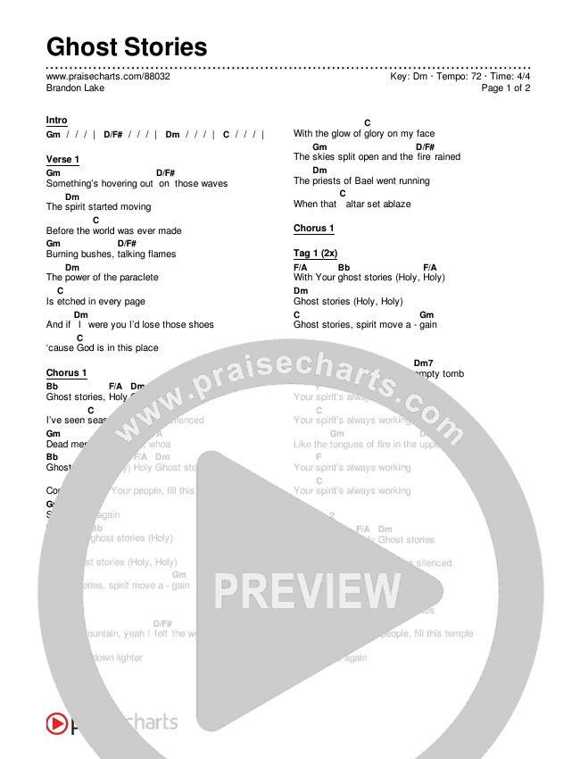 Ghost Stories Chords & Lyrics (Brandon Lake)