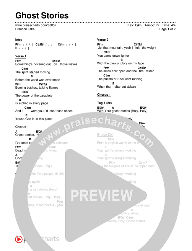 Ghost Stories Chords & Lyrics (Brandon Lake)