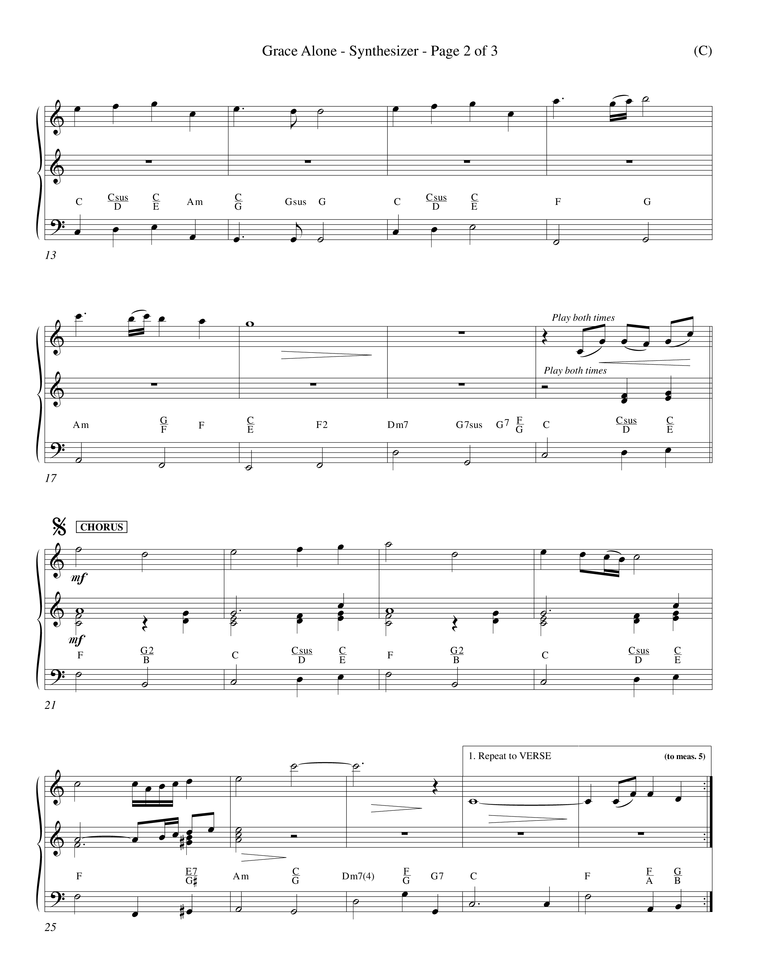Grace Alone (Choral Anthem SATB) Synth (Word Music Choral / Orch. Keith Wilbanks)